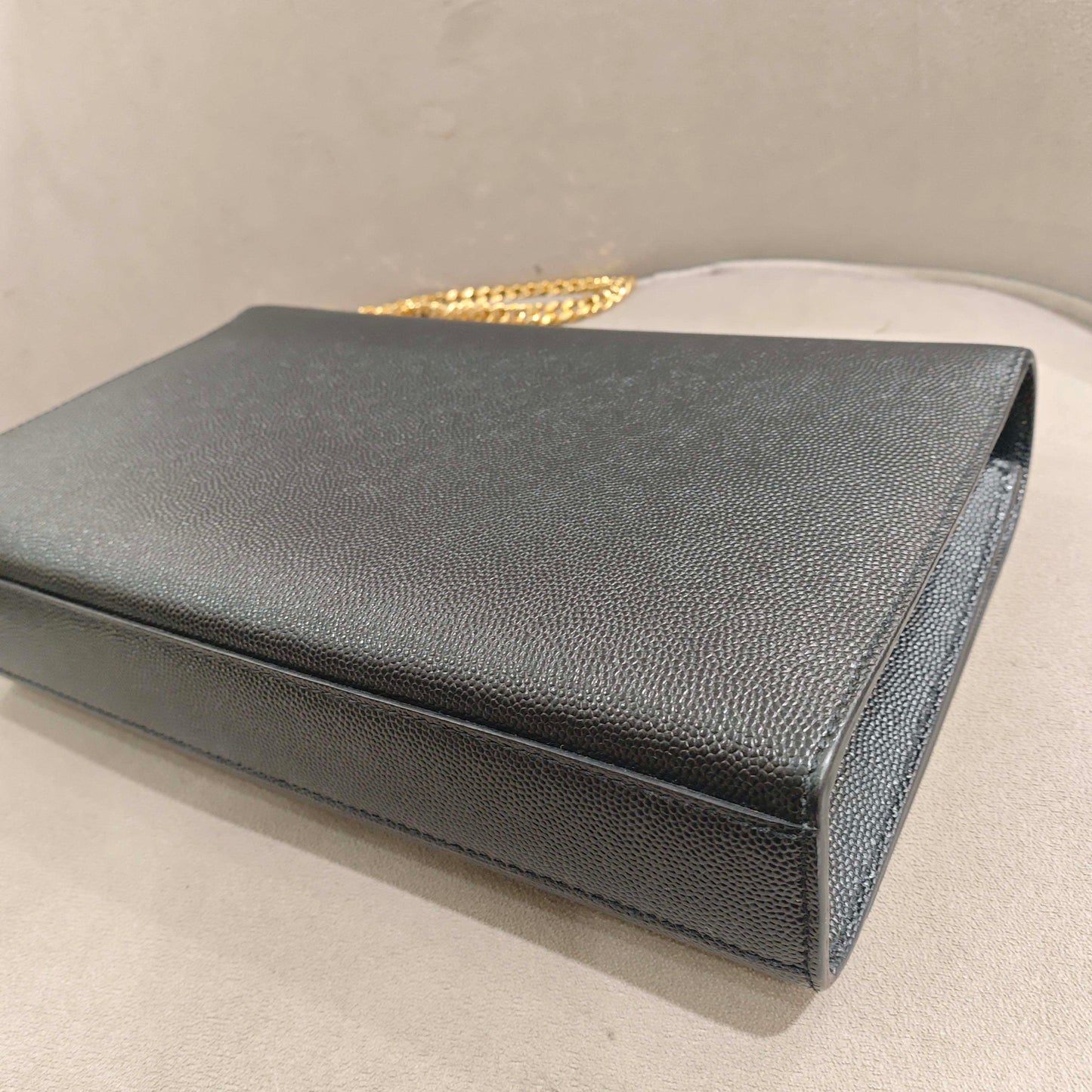 Saint Laurent - Kate - Grained calfskin leather - Black - (small)
