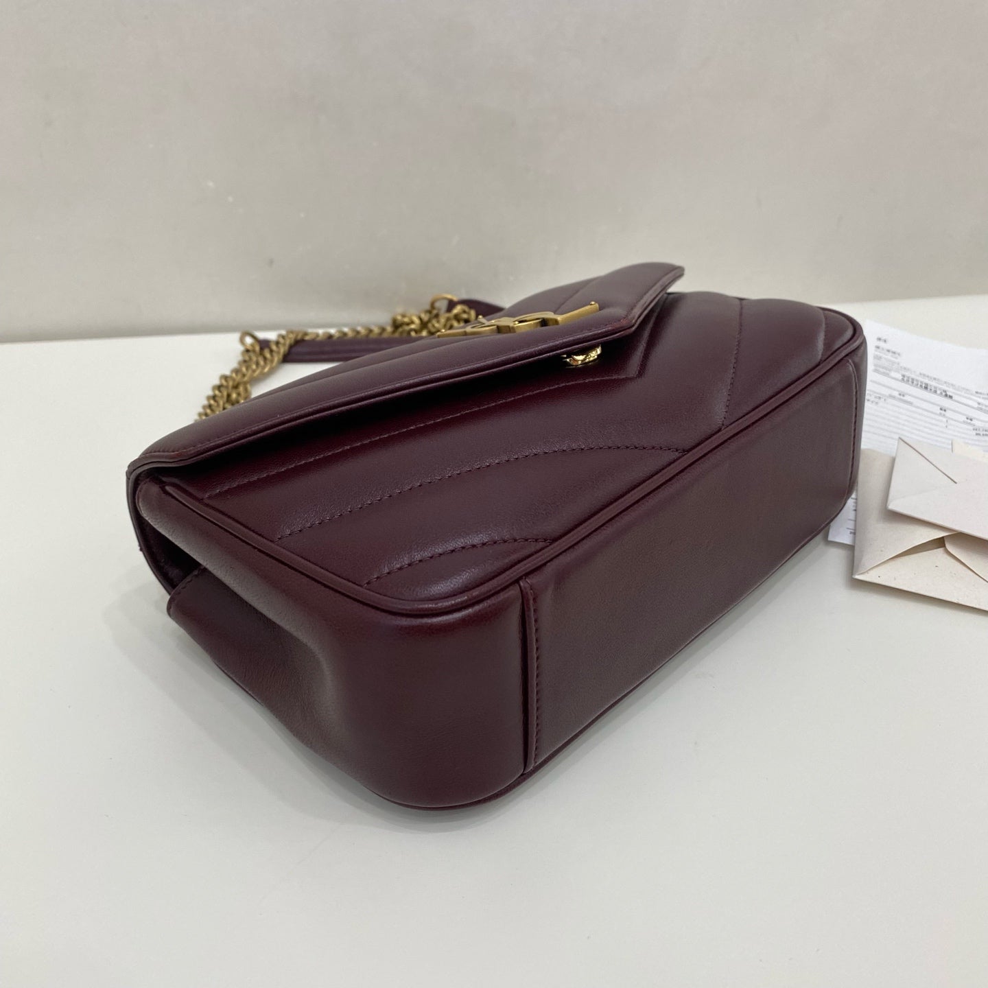 Saint Laurent - Loulou Chain Bag - Leather - Burgundy - (small)