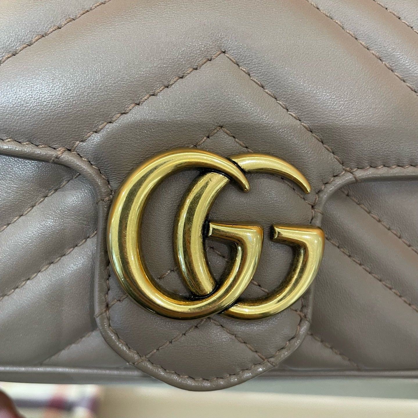 Gucci - GG Marmont Super Mini Shoulder Bag - Calfskin leather - Beige - (mini)