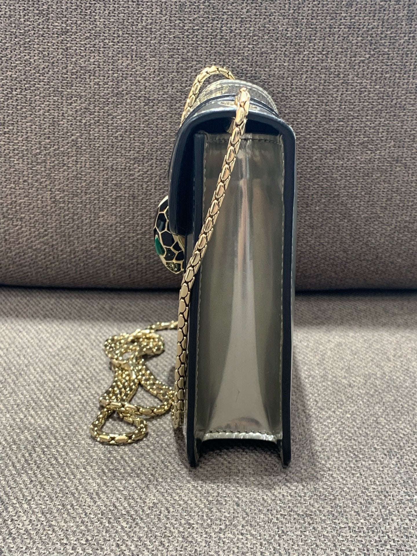 Bvlgari - Serpenti Forever Flap Bag - Patent leather - Silver - (Mini)