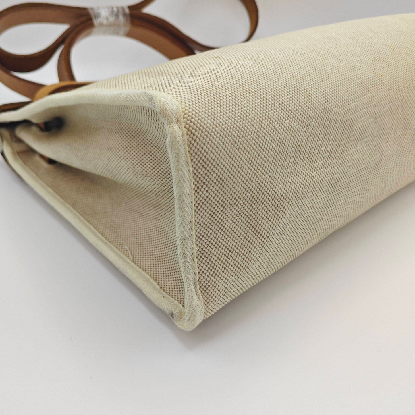 Hermès - Herbag 31 - Brown leather and beige canvas - Beige with Brown accents - (Medium)