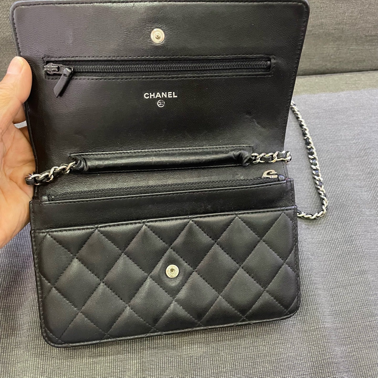 Chanel - Wallet on Chain (WOC) - Lambskin leather - Black - (mini)
