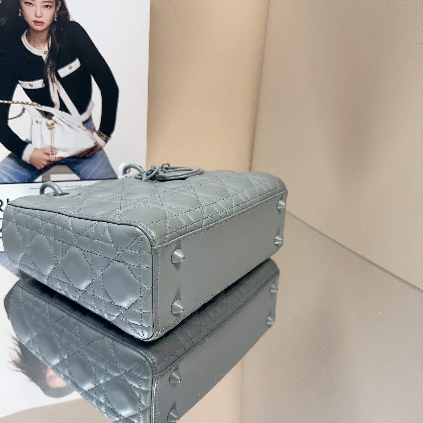 Dior - Lady Dior - Leather - Grey - (Small)