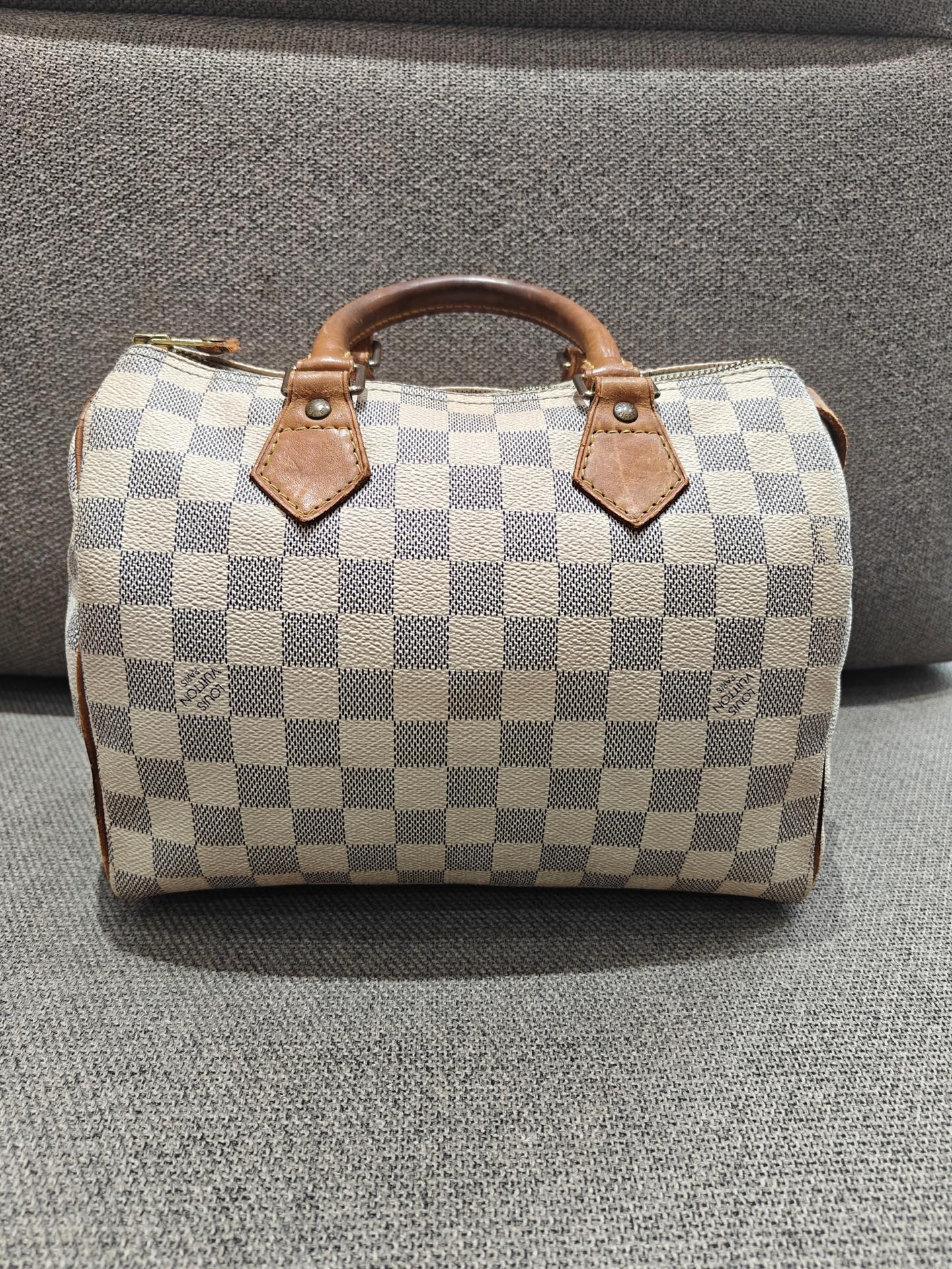 Louis Vuitton - Speedy 25 - Coated canvas with natural cowhide leather trim - White - (Small)