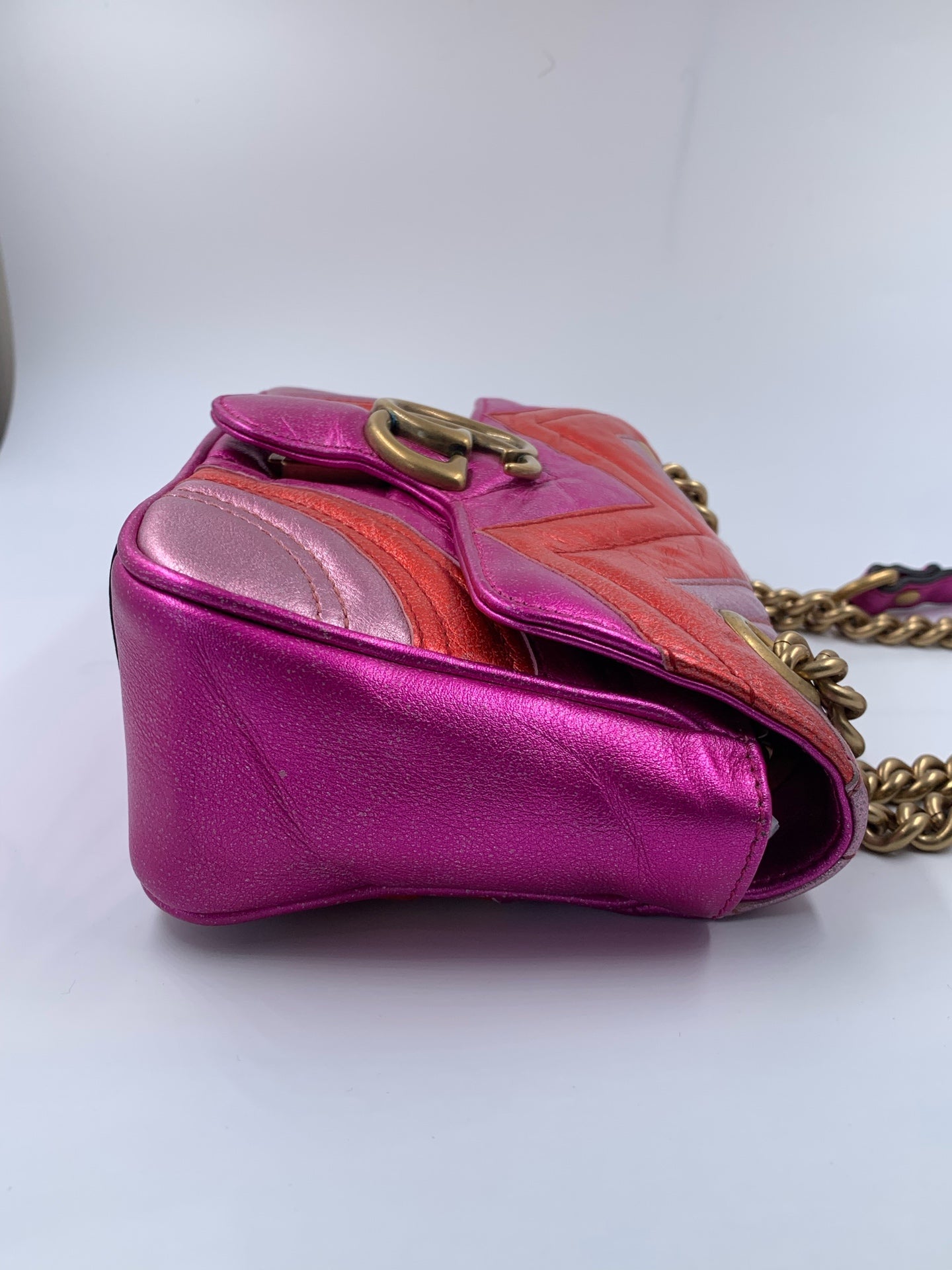 Gucci - GG Marmont Small Flap Bag - Leather - Multicolour - (Small)