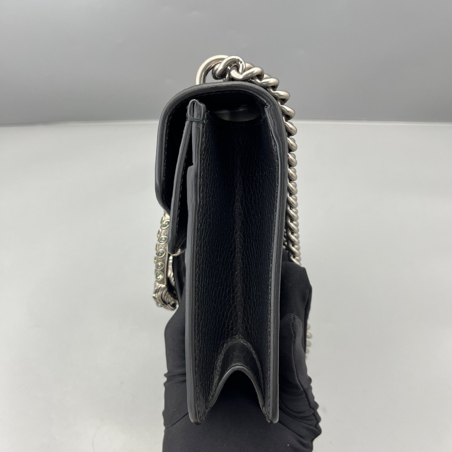 Gucci - Dionysus Small Shoulder Bag - Pebbled leather - Black - (Small)