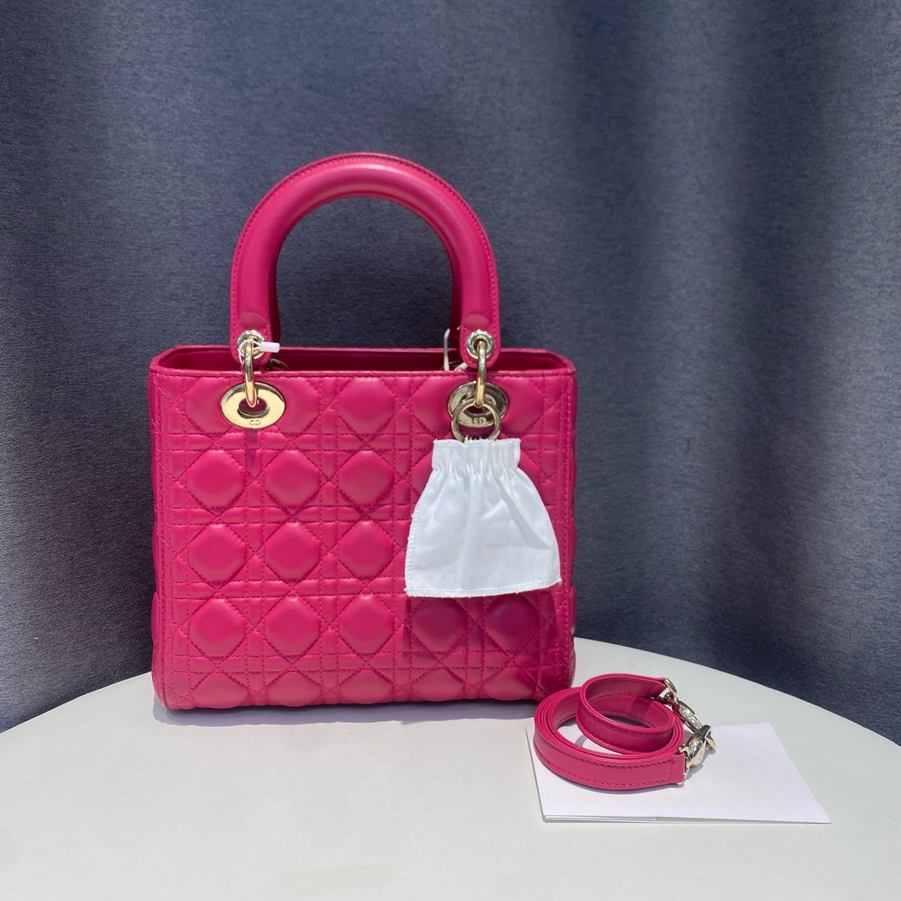 Dior - Lady Dior - Leather - Pink - (medium)