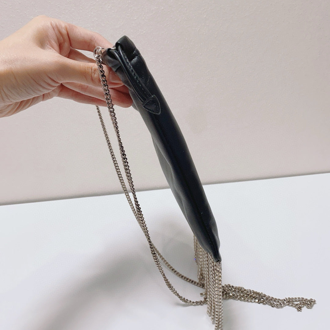 Miu Miu - Nappa Starlight 5BH192 Tassel Phone Bag - Lambskin leather - Black - (Mini)
