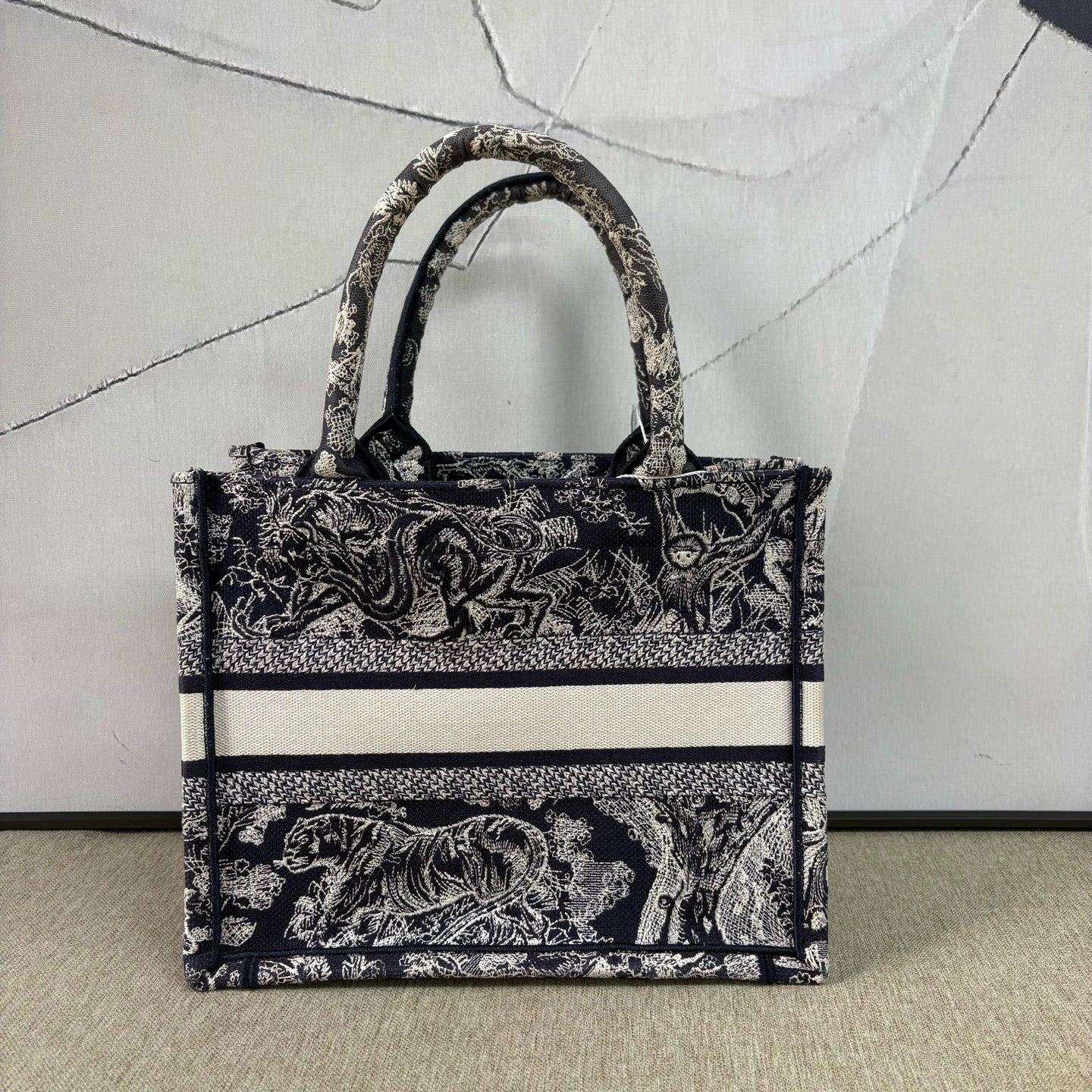 Dior - Book Tote - Canvas - Blue and White - (Small)