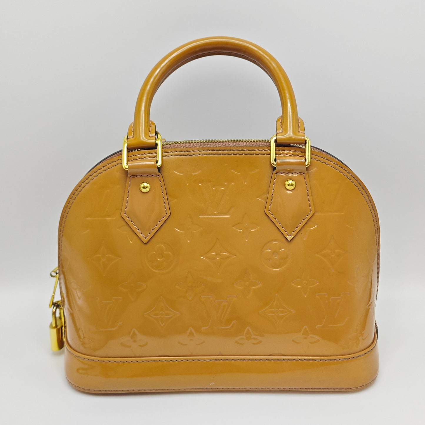 Louis Vuitton - Alma BB - Patent leather - Brownish Yellow with Gold-Tone Hardware - (Mini)