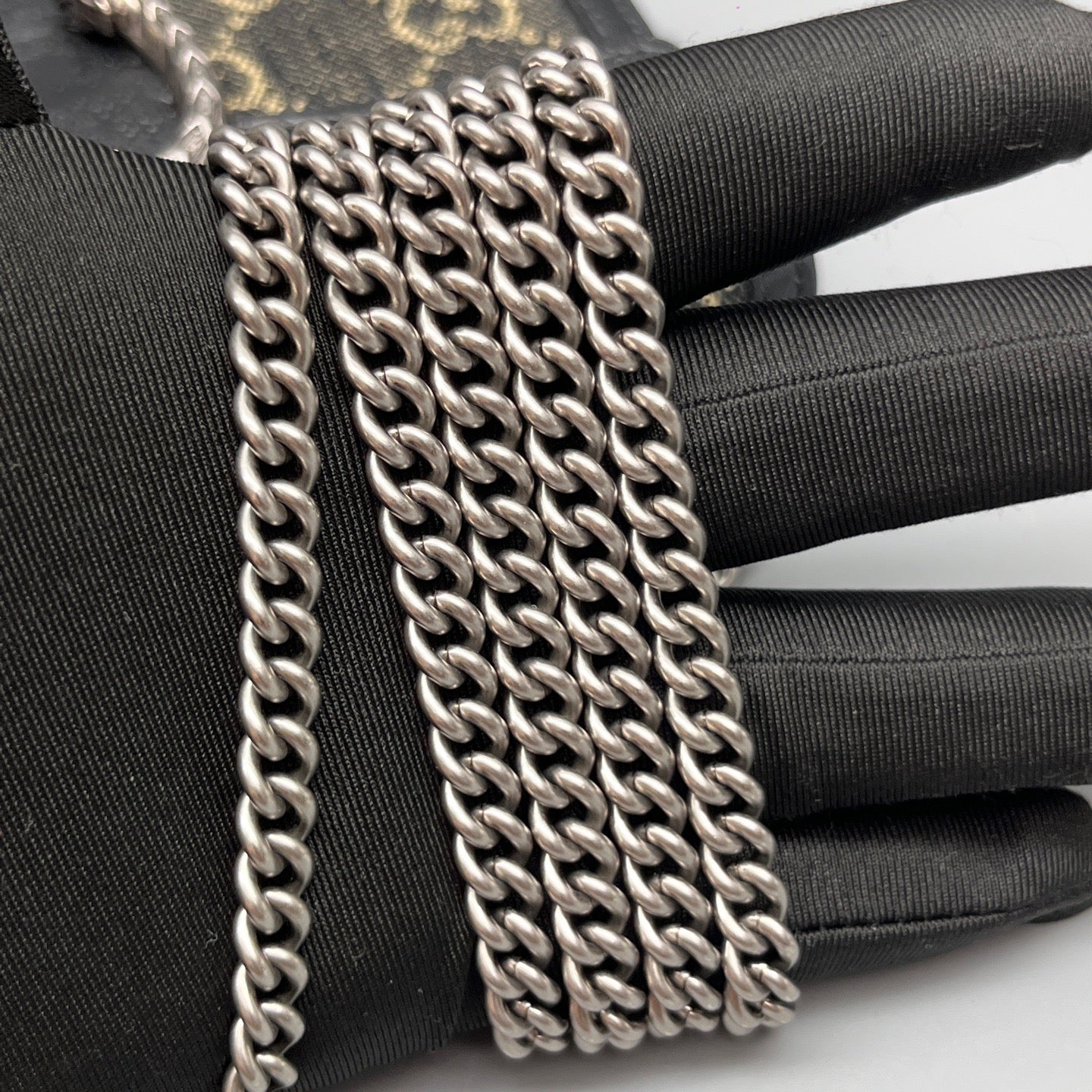 Gucci - Dionysus Chain Wallet - Denim - Jeans and Leather - Multicolour with black leather trim and antique silver-tone hardware - (mini)