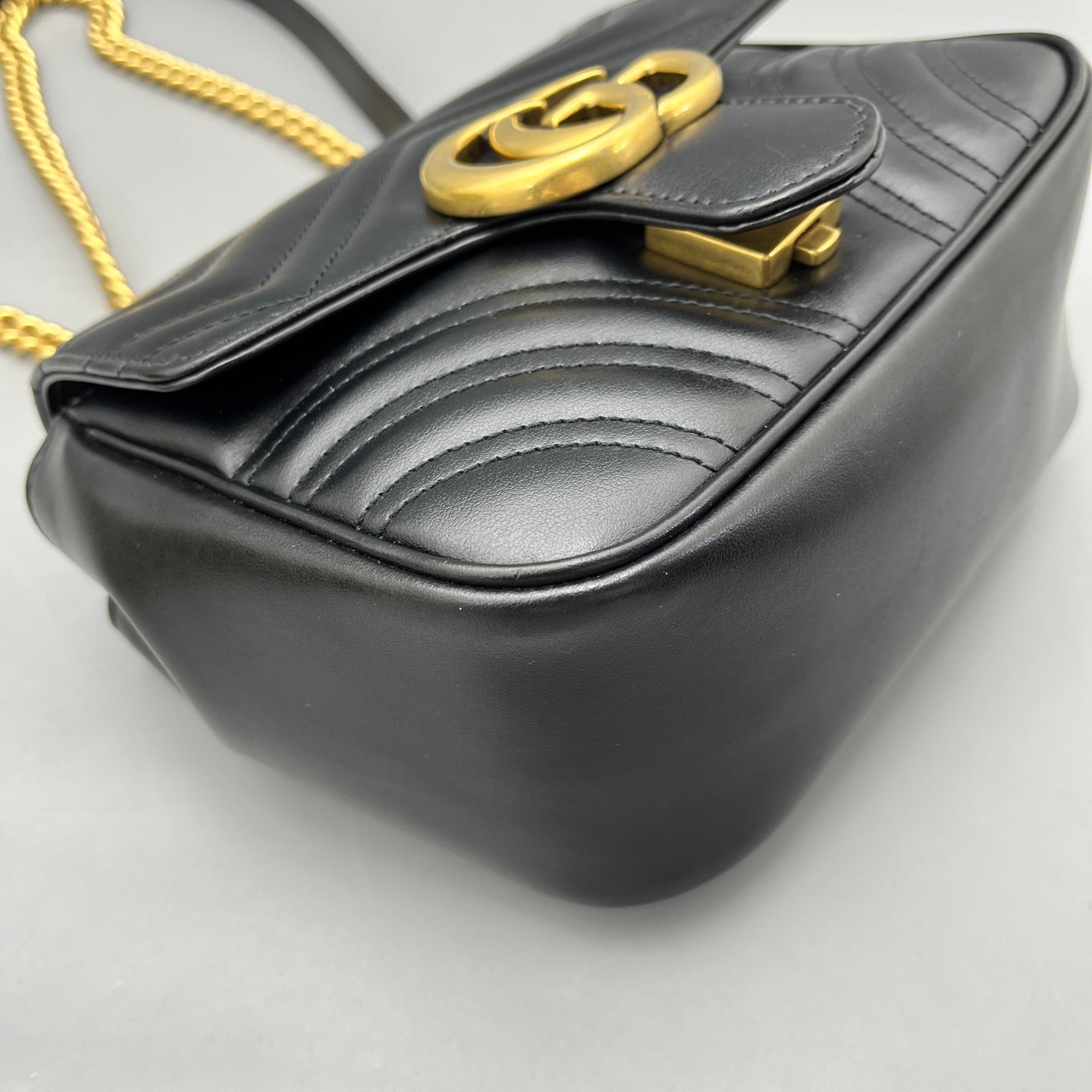 Gucci - GG Marmont Mini Flap Bag - Leather - Black - (mini)