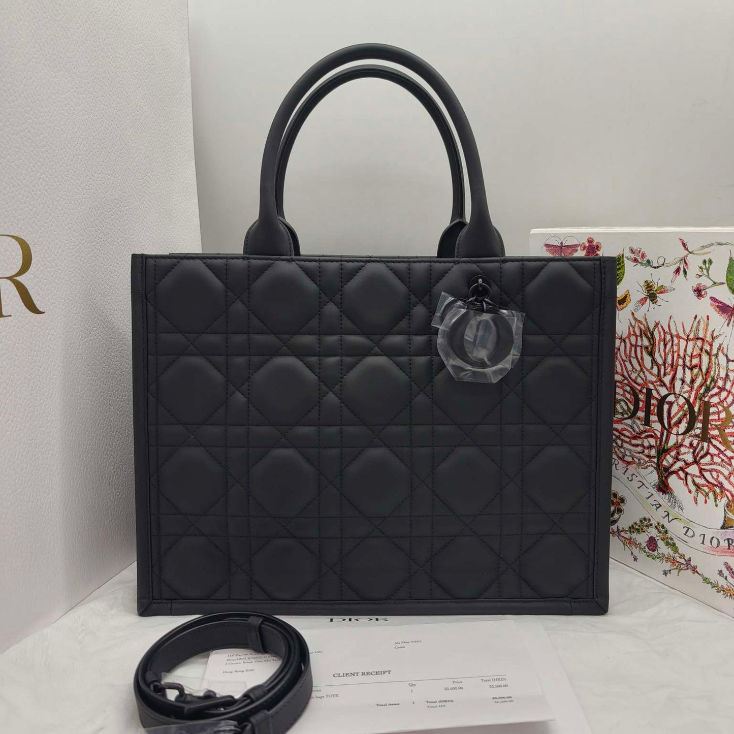 Dior - Dior Lady D-Lite Tote - Matte leather - Black - (large)