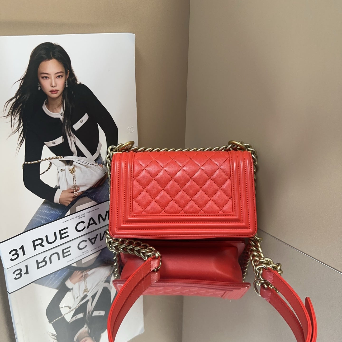 Chanel - Boy Bag - Leather - Red - (Small)