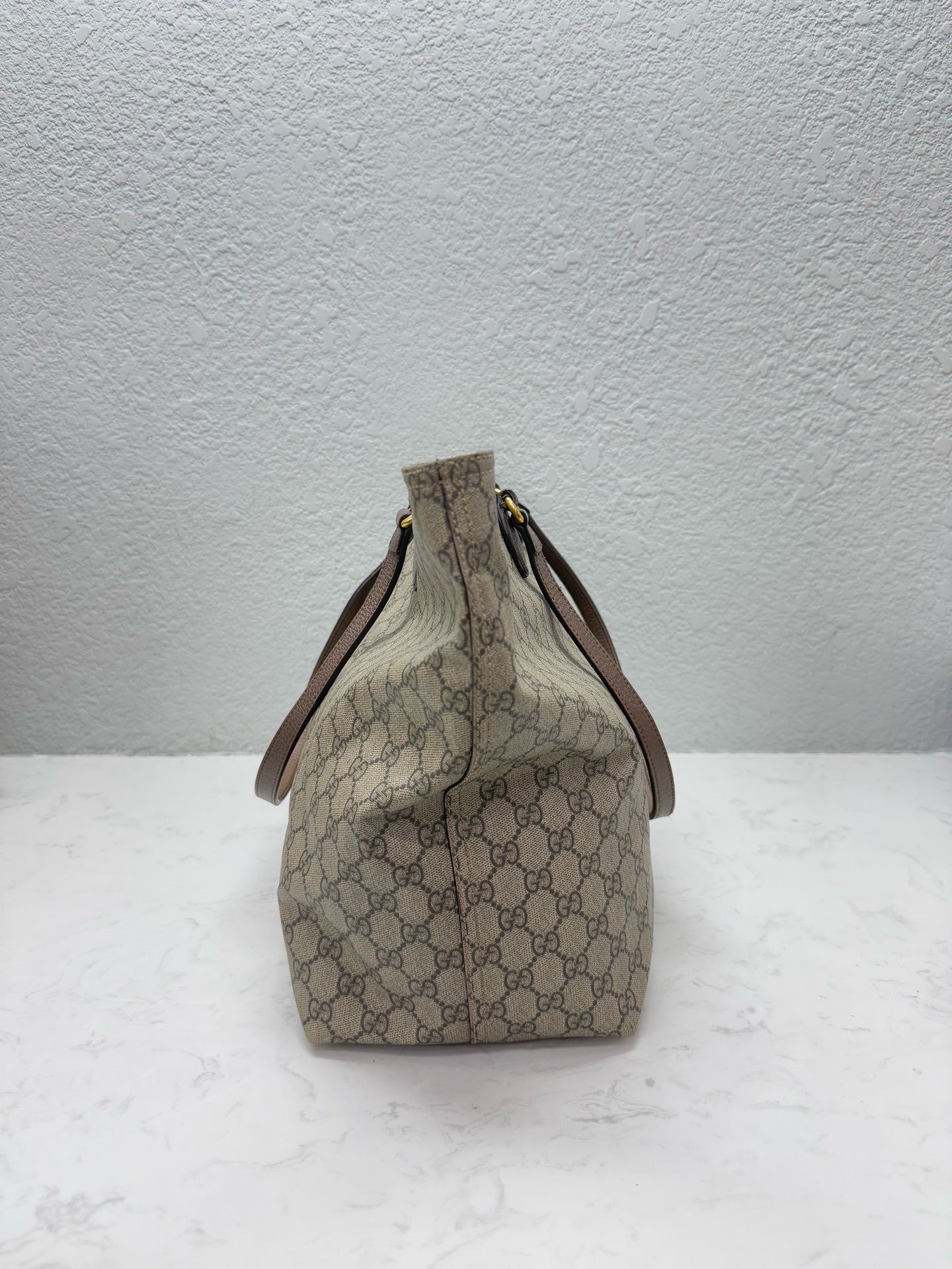 Gucci - GG Supreme Tote - Coated canvas, Leather - Beige - (medium)