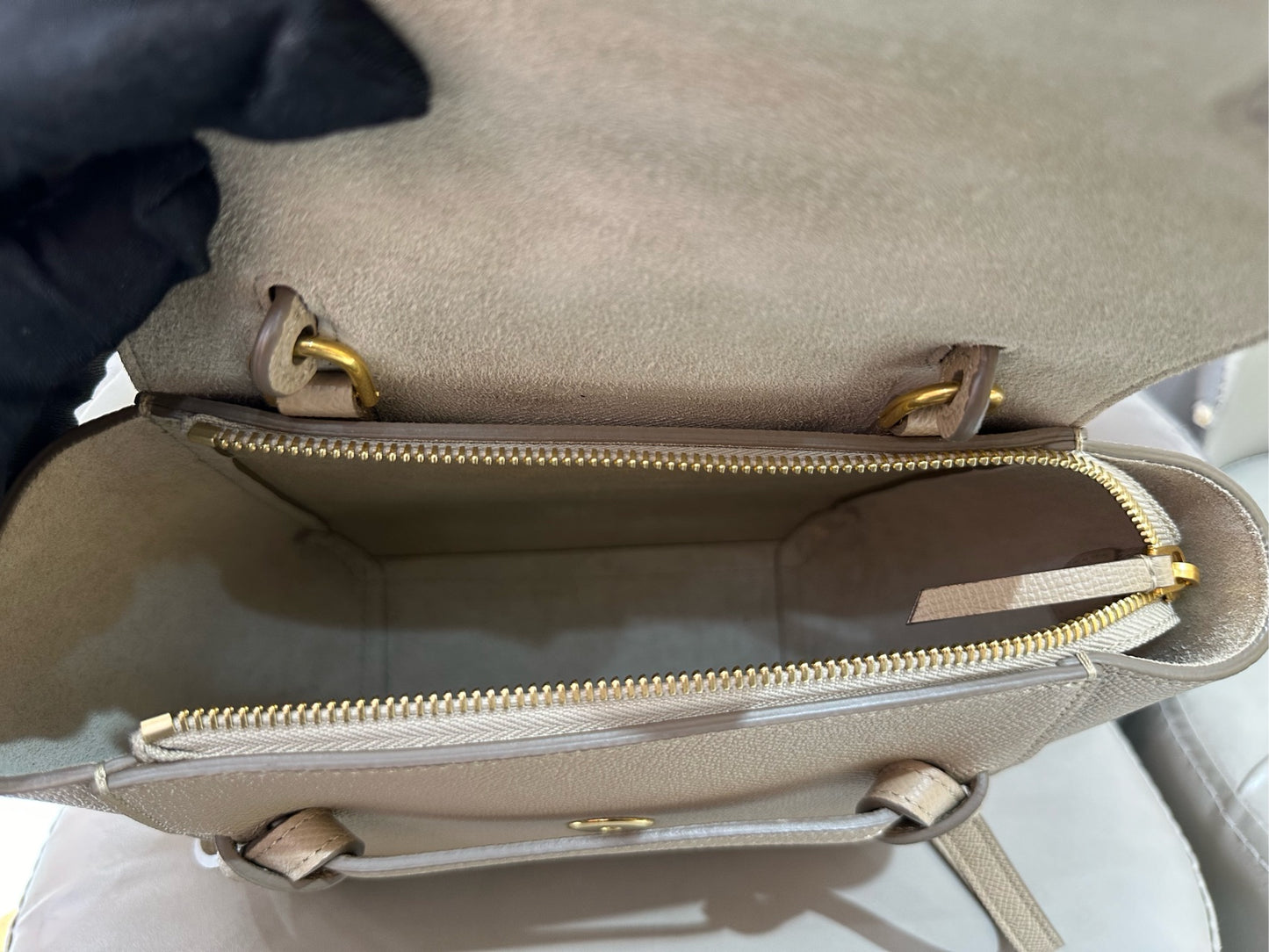 Celine - Belt Nano - Grained calfskin leather - Grey - (mini)