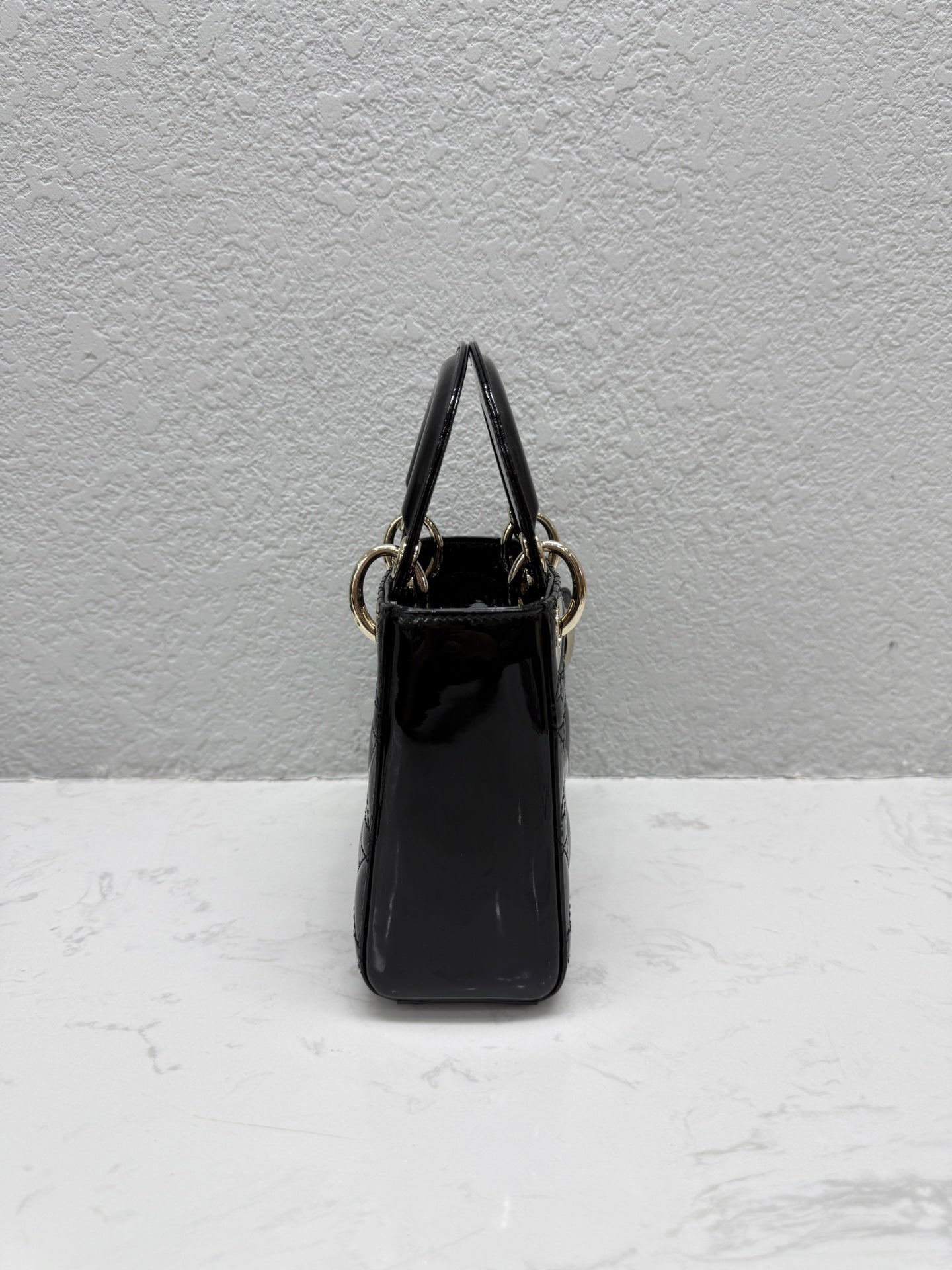 Dior - Lady Dior Mini - Patent leather - Black - (mini)