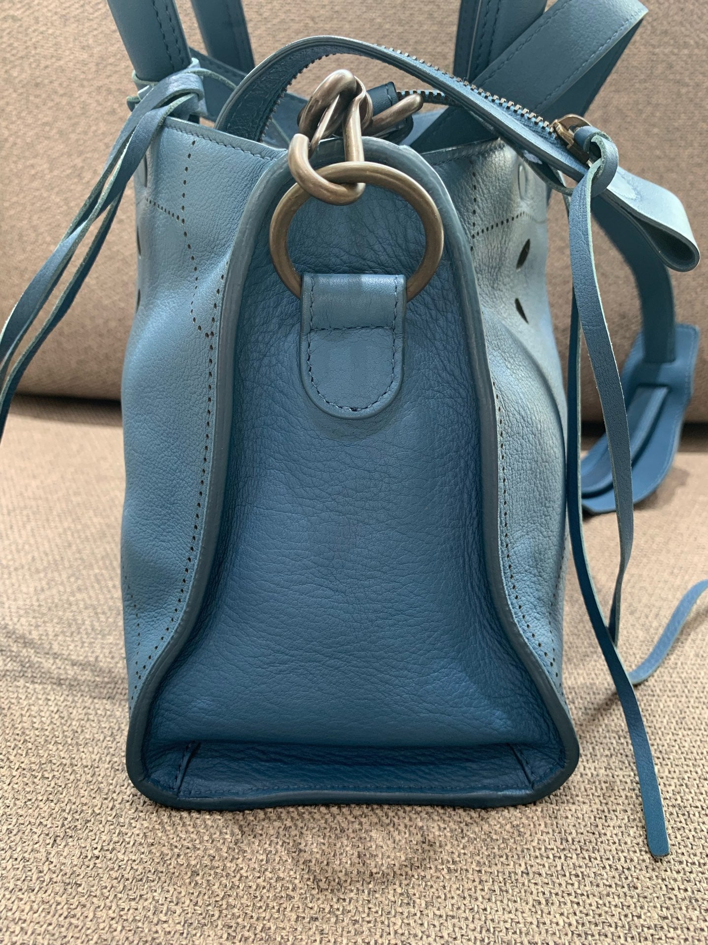 Balenciaga - Perforated City Bag - Leather - Blue - (medium)