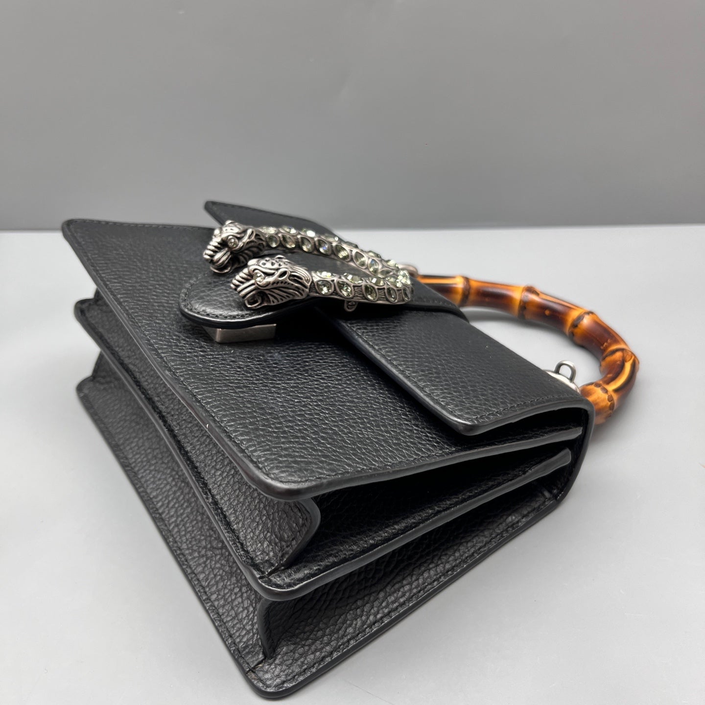 Gucci - Dionysus Bamboo Top Handle Bag - Pebbled leather - Black - (mini)