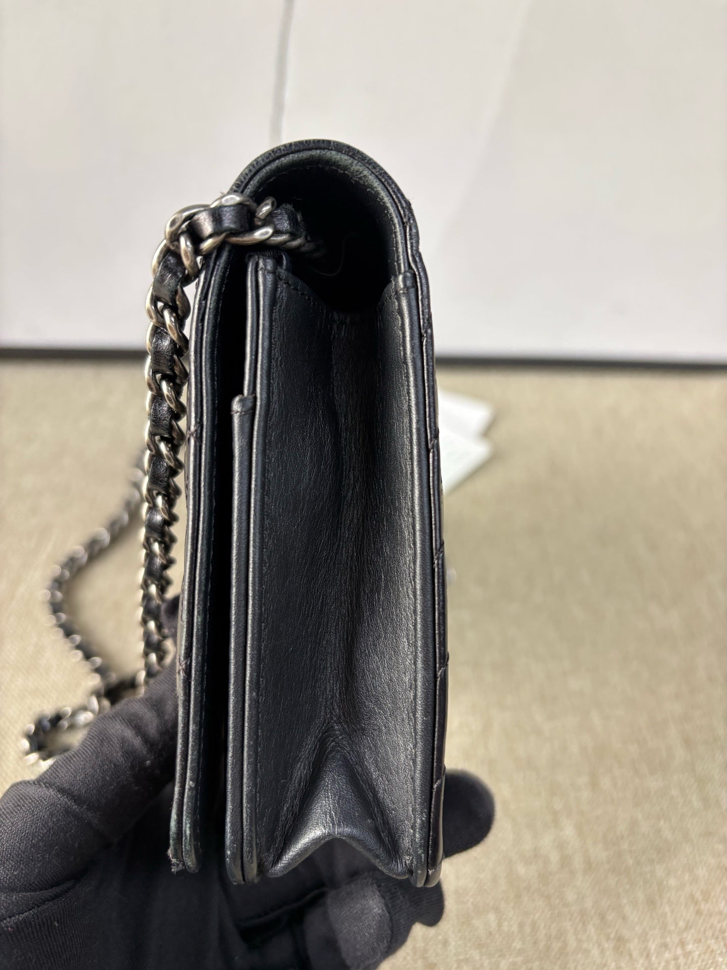 Chanel - Leboy WOC (Wallet on Chain) - Oiled wax leather - Black - (Mini)