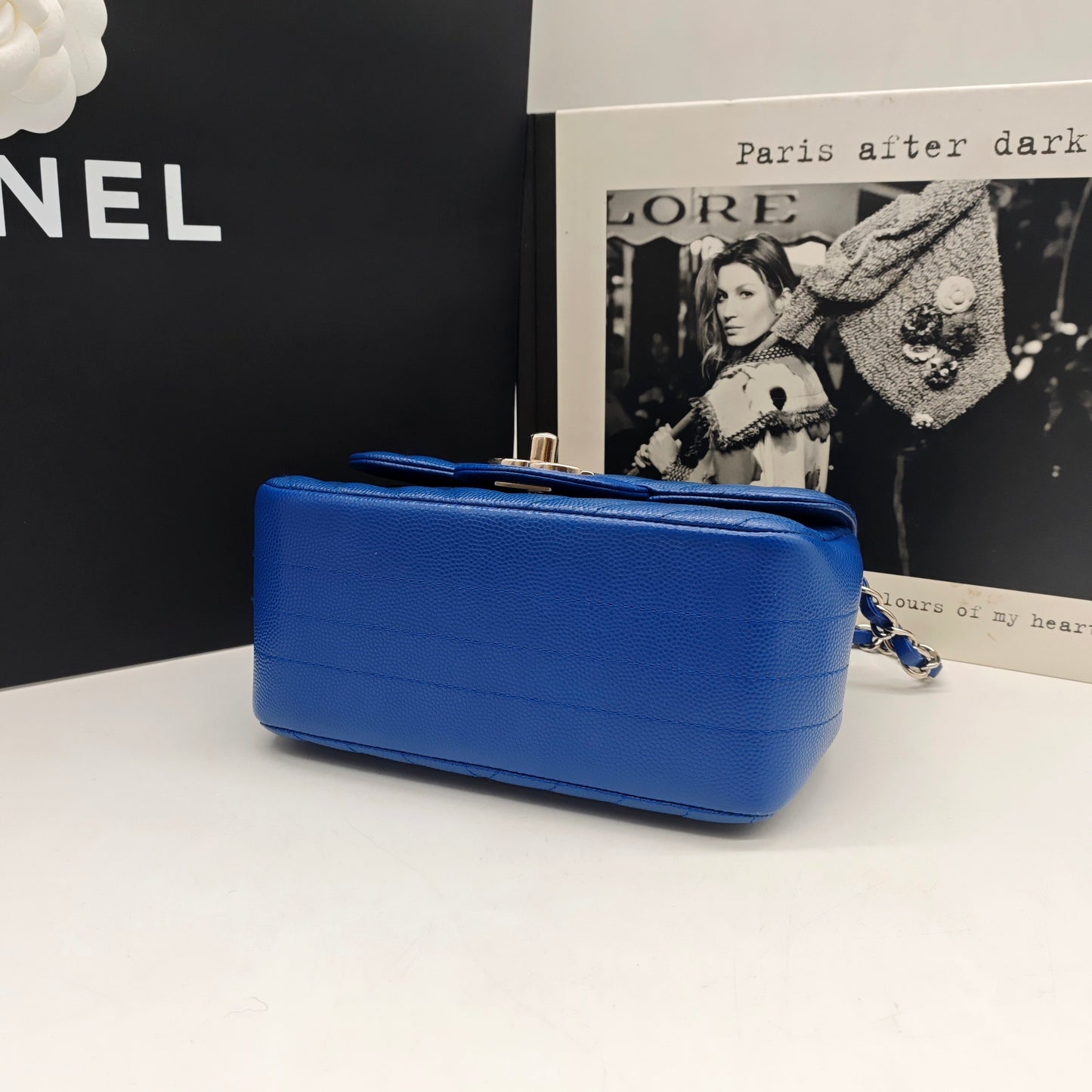 Chanel - Square Mini Flap Bag - Caviar leather - Blue - (mini)
