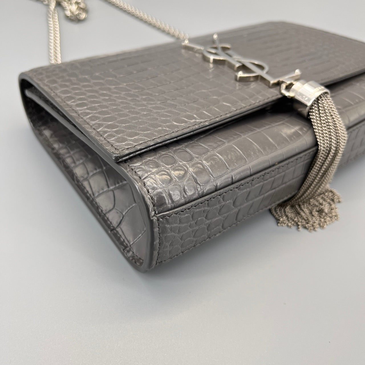 Saint Laurent - Kate Tassel Small - Leather - Grey - (mini)