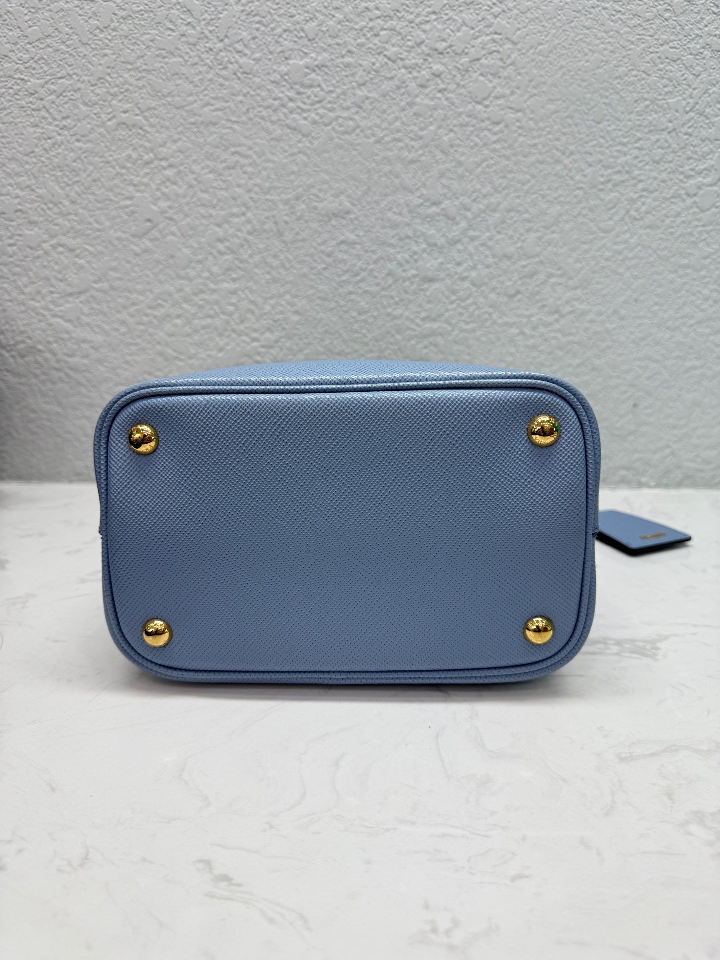 Prada - Saffiano Leather Bucket Bag - Leather - Blue - (medium)