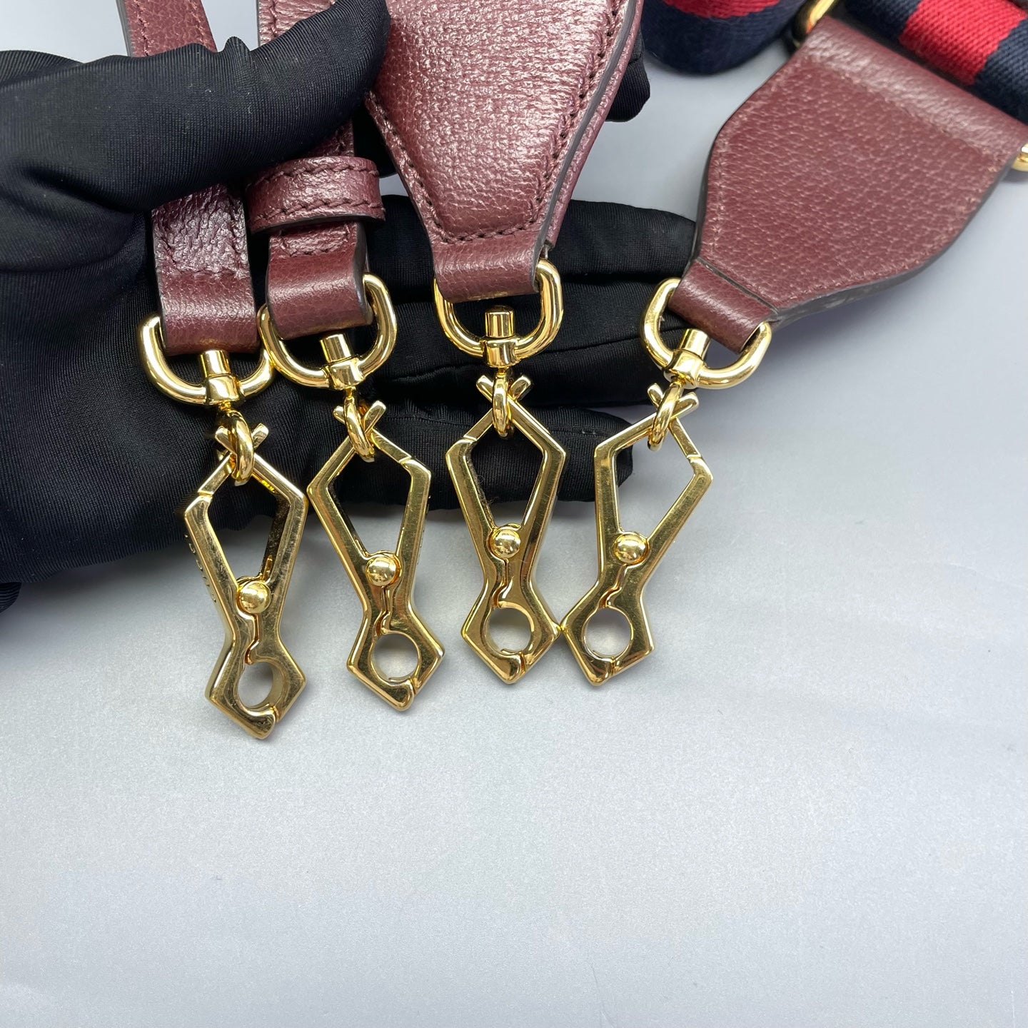 Gucci - Gucci 1955 Mini Top Handle Bag - GG Supreme canvas with leather trim - Burgundy - (mini)