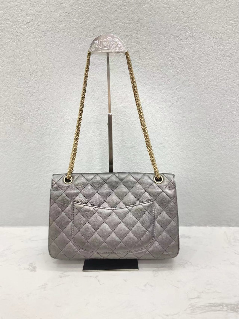 Chanel - 2.55 Medium Flap Bag - Iridescent calfskin leather - Charcoal Grey - (Medium)