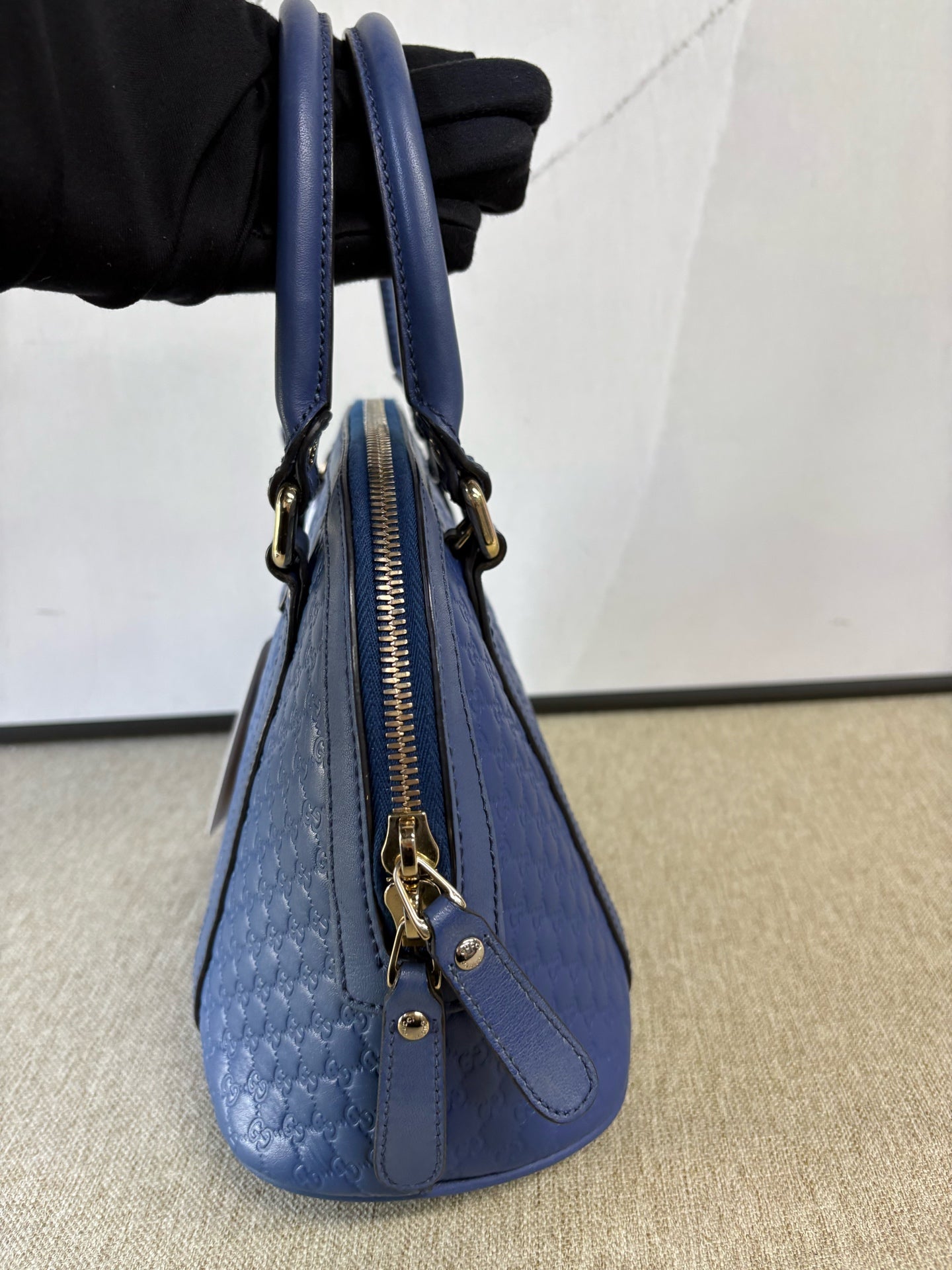 Gucci - Microguccisima Dome Satchel - Leather - Blue - (Small)