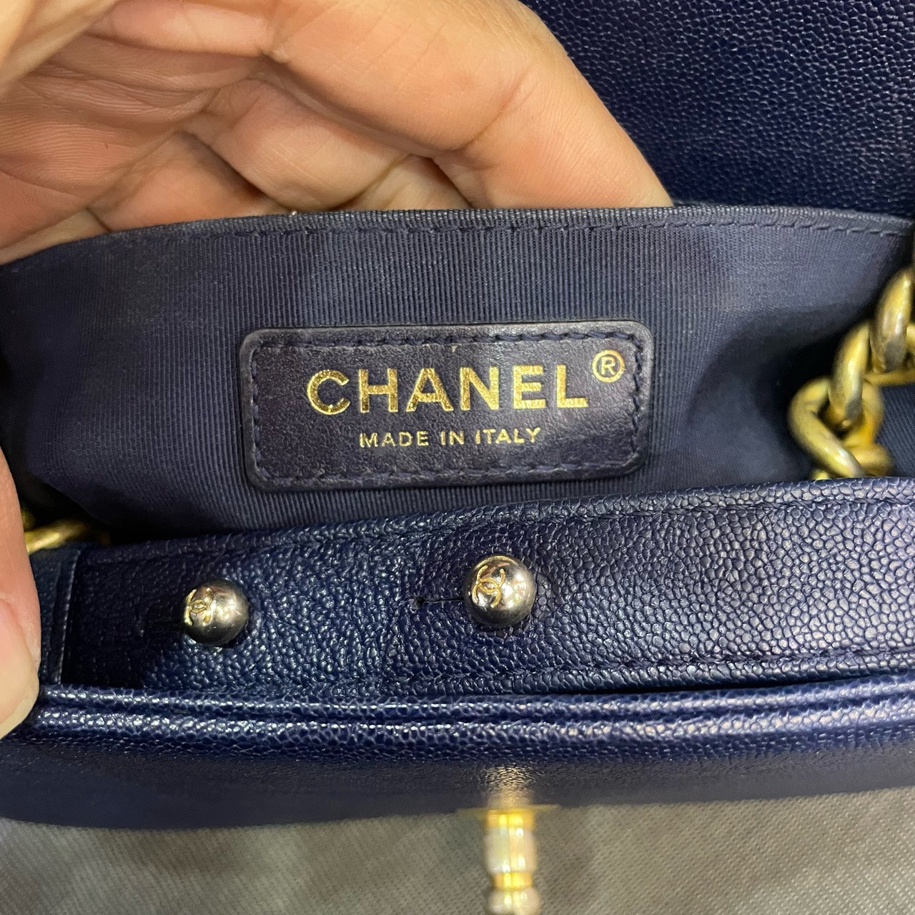 Chanel - Boy Bag Small - Caviar leather - Blue - (small)