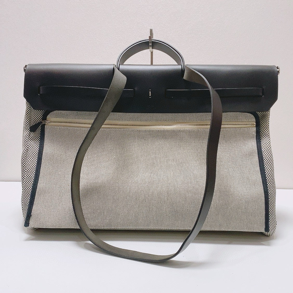 Hermès - Herbag 50 - Canvas and Leather - Black and White - (Large)