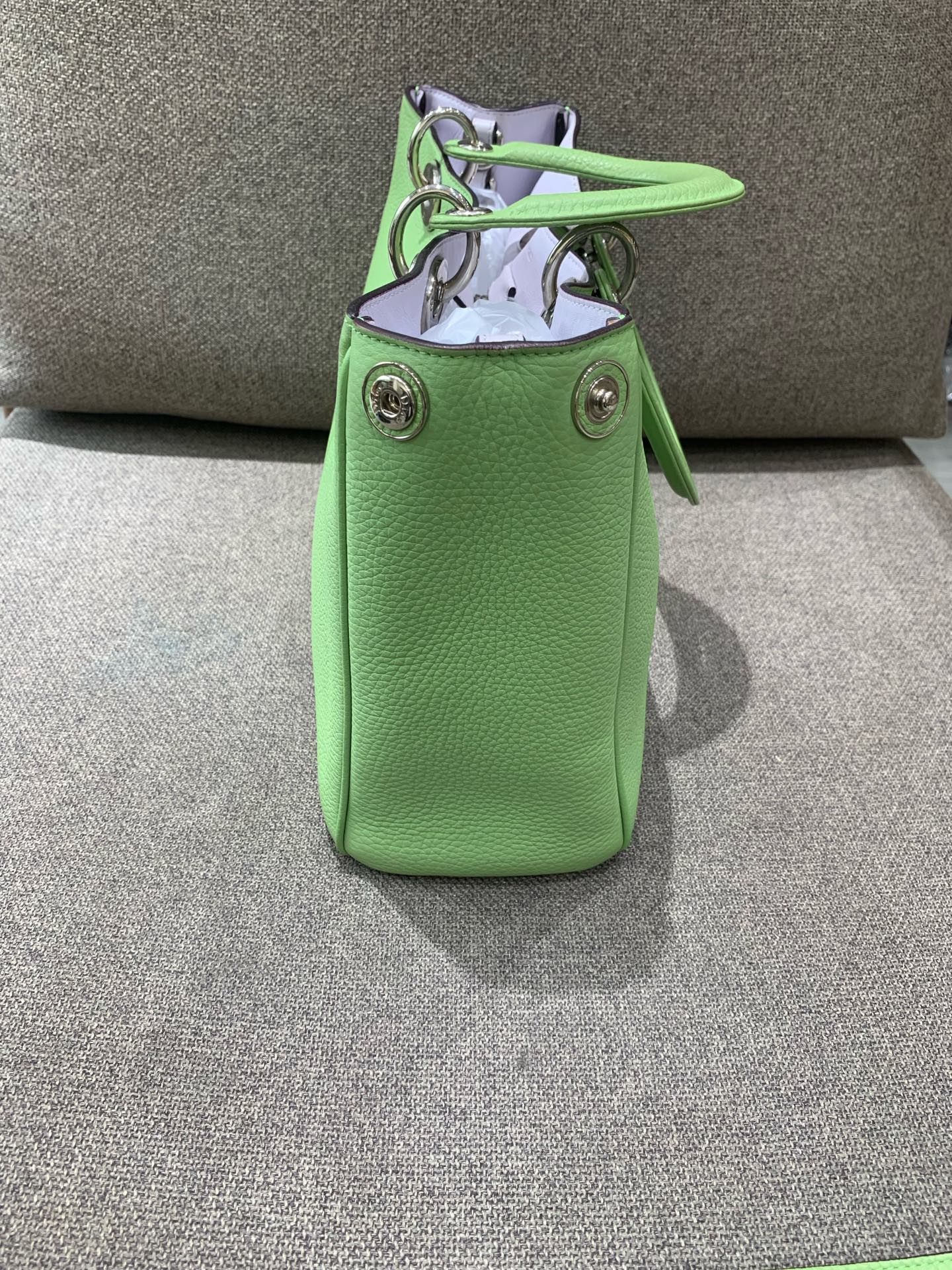 Dior - Diorama Top Handle Bag - Pebbled leather - Green - (Small)