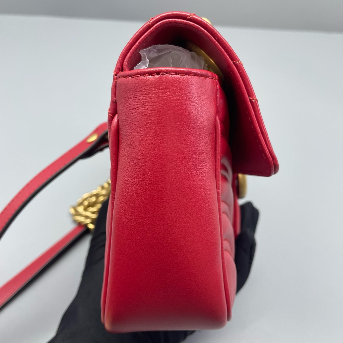 Gucci - GG Marmont Matelassé Small Shoulder Bag - Leather - Red - (mini)