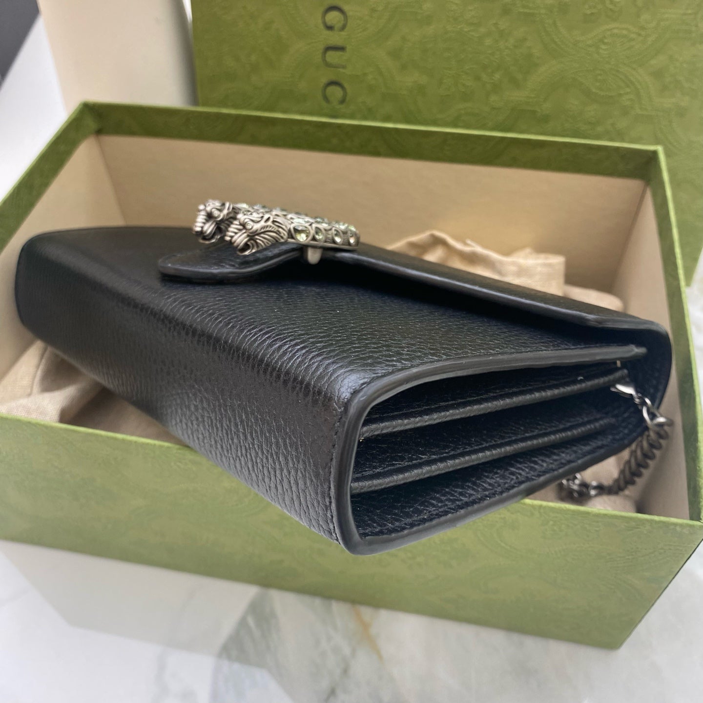 Gucci - Dionysus Wallet on Chain (WOC) - Grained leather - Black - (mini)