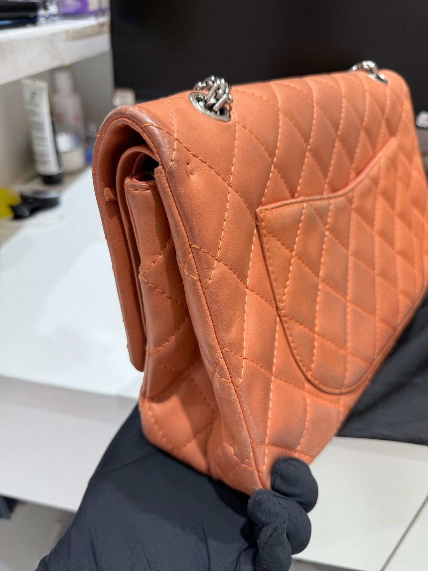 Chanel - 2.55 Reissue Flap Bag - Aged calfskin leather - Pink - (Large)