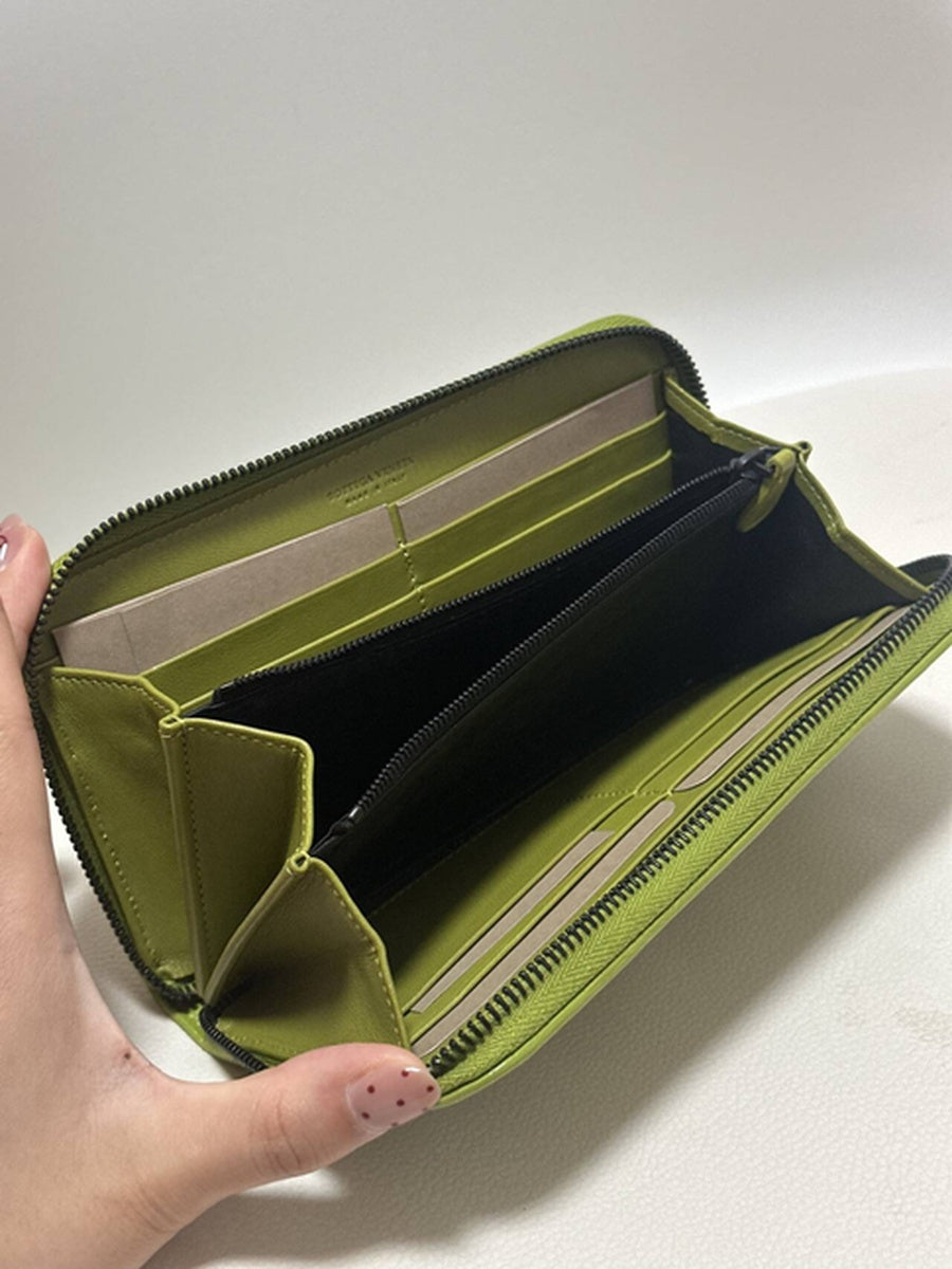 Bottega Veneta - Intrecciato Zip-Around Wallet - Leather - Green - (medium)