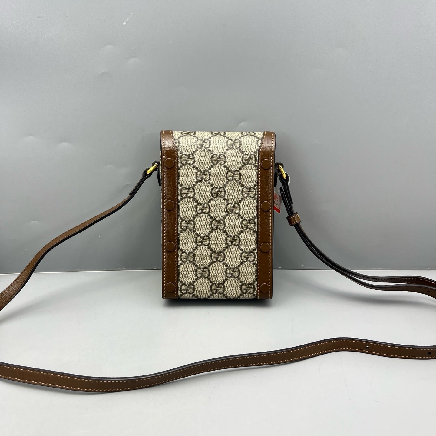 Gucci - Horsebit 1955 Phone Holder - GG Supreme canvas with leather trim - Brown - (mini)