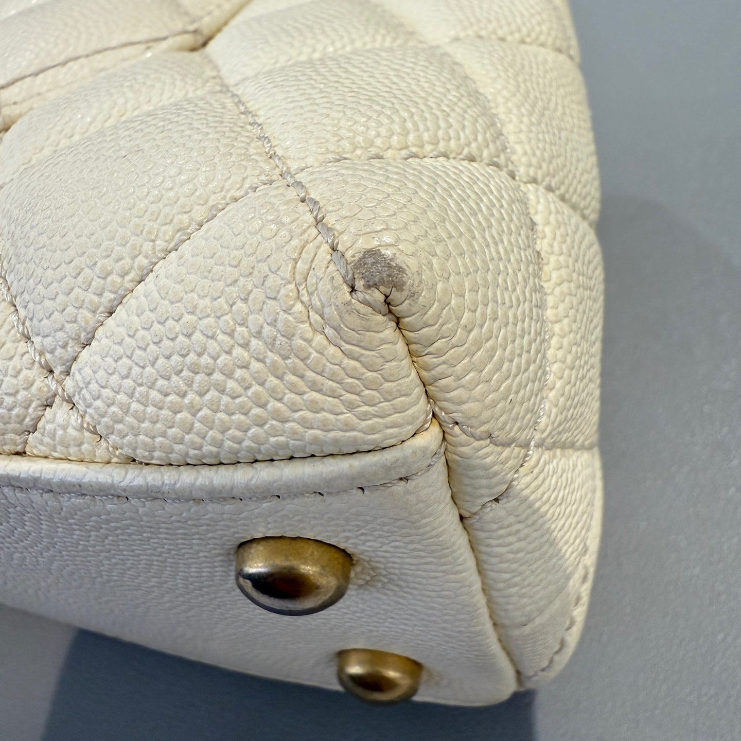 Chanel - Coco Handle - Caviar leather with exotic snakeskin handle - White - (Small)