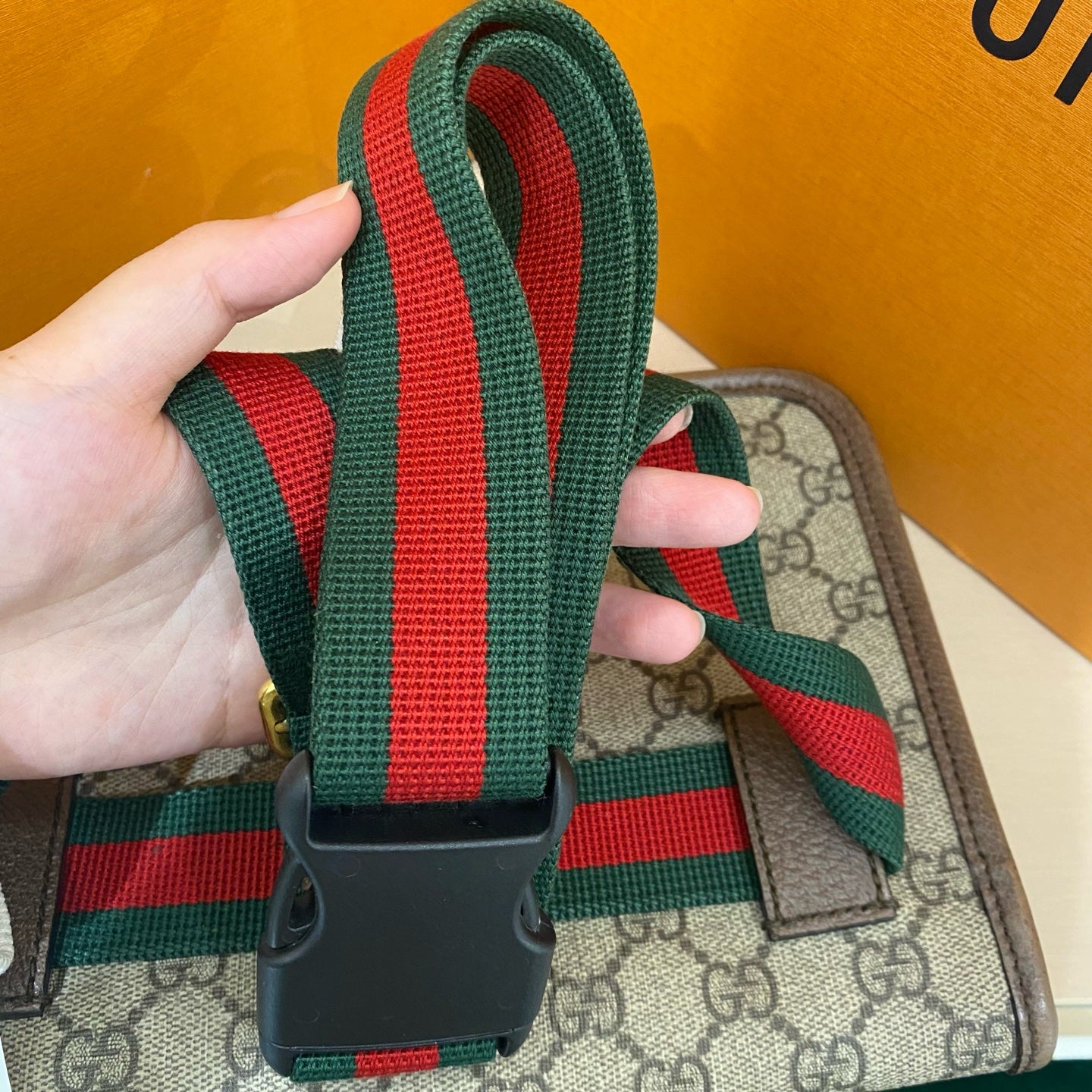 Gucci - Tiger Head Belt Bag 54387 - GG Supreme coated canvas with leather trim - Beige and Brown - (Medium)