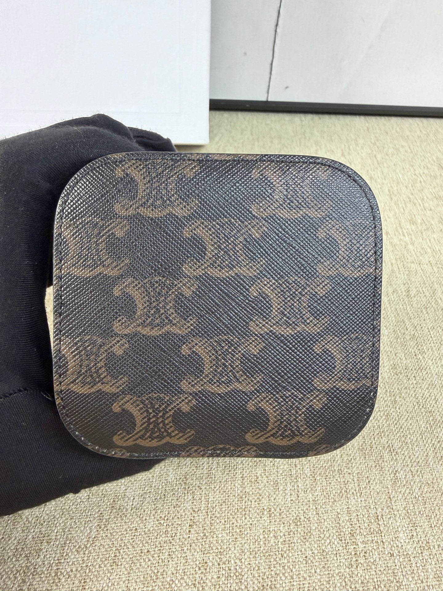 Celine - Triomphe Canvas Mini Vanity Case - Coated canvas with leather trim - Brown - (mini)