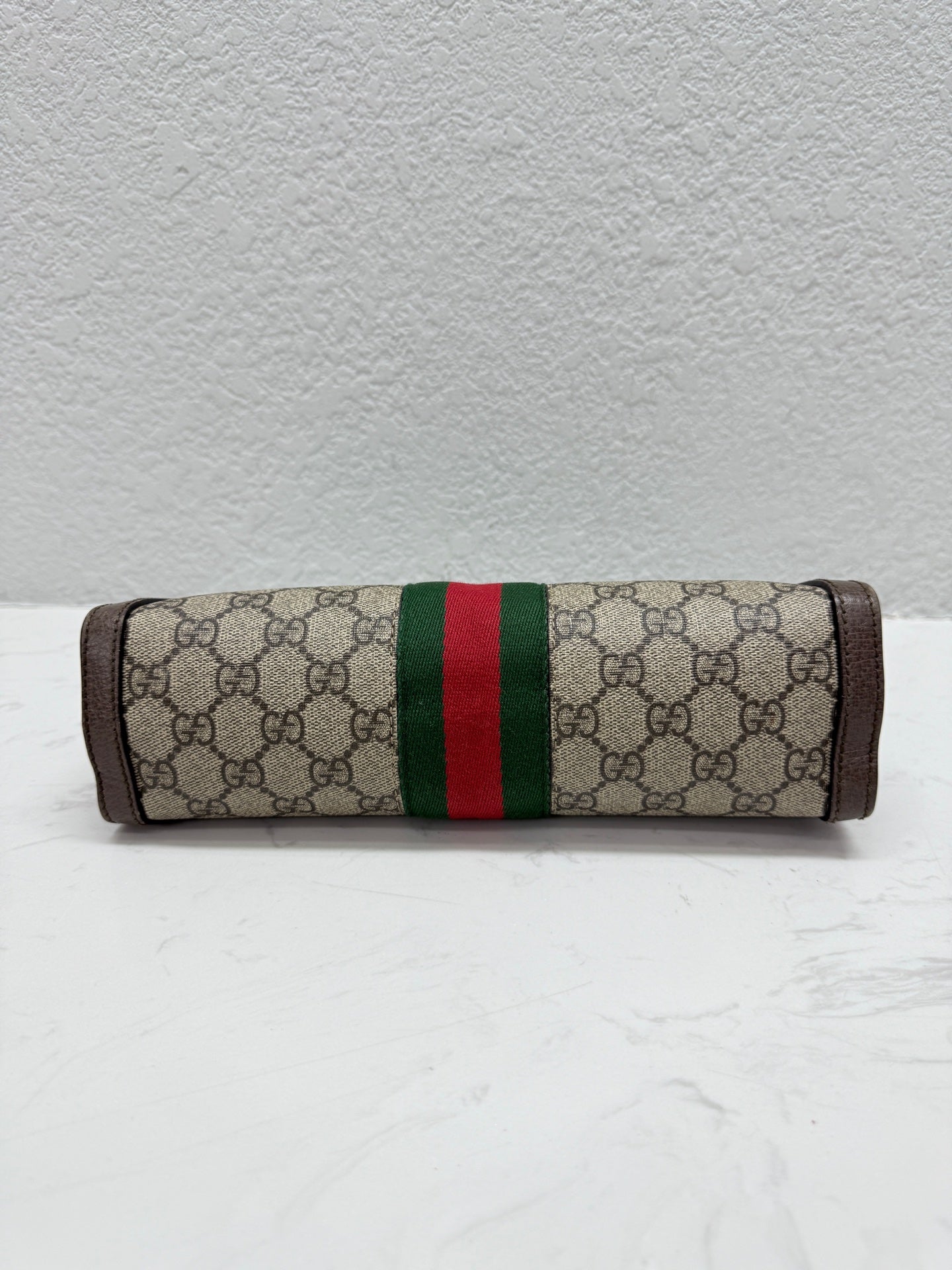 Gucci - Ophidia Chain Bag Small - GG Supreme canvas and Leather - Beige and Brown with Green and Red Stripe - (small)