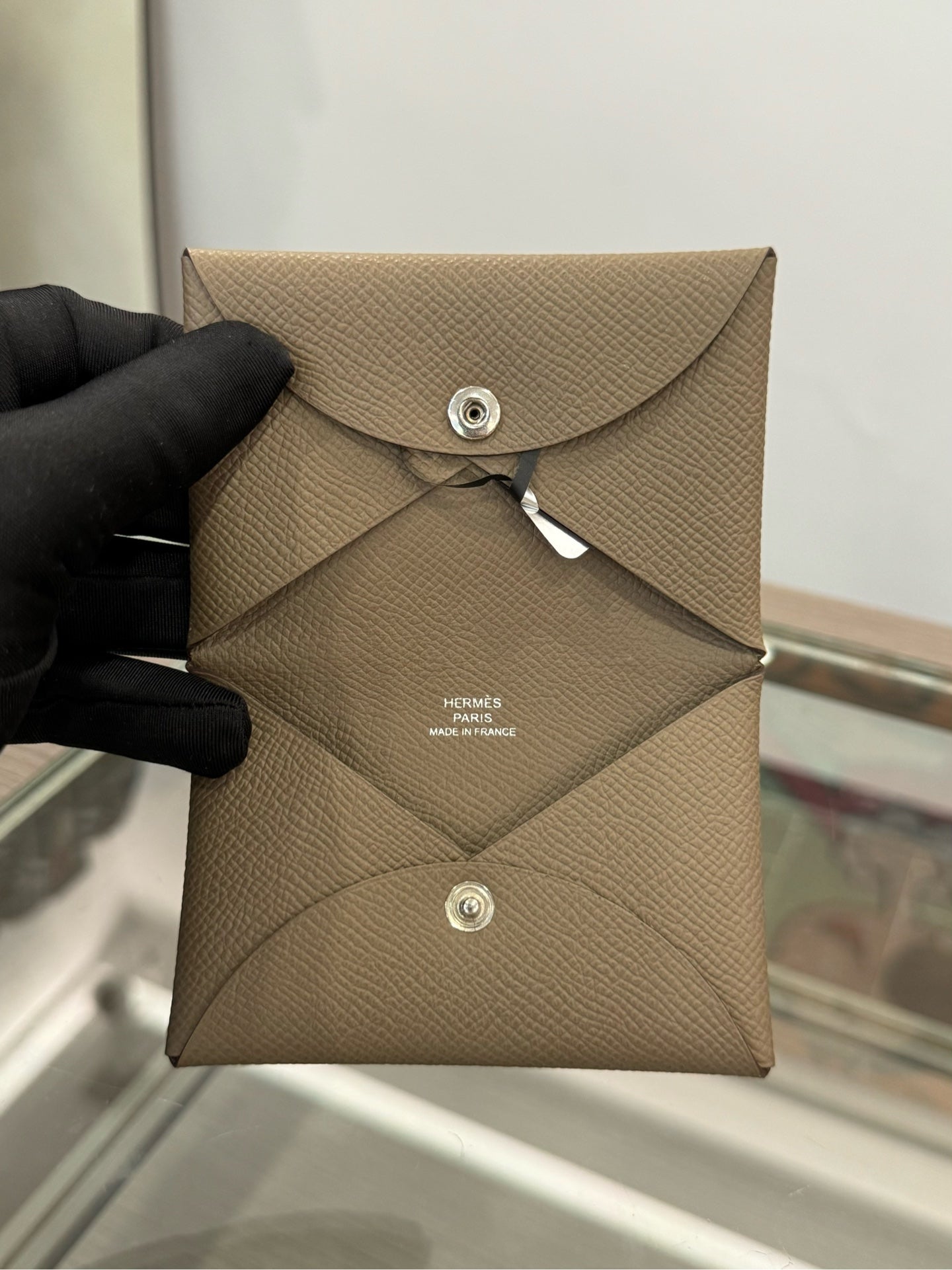 Hermès - Calvi Duo Card Holder - Leather - Beige - (mini)