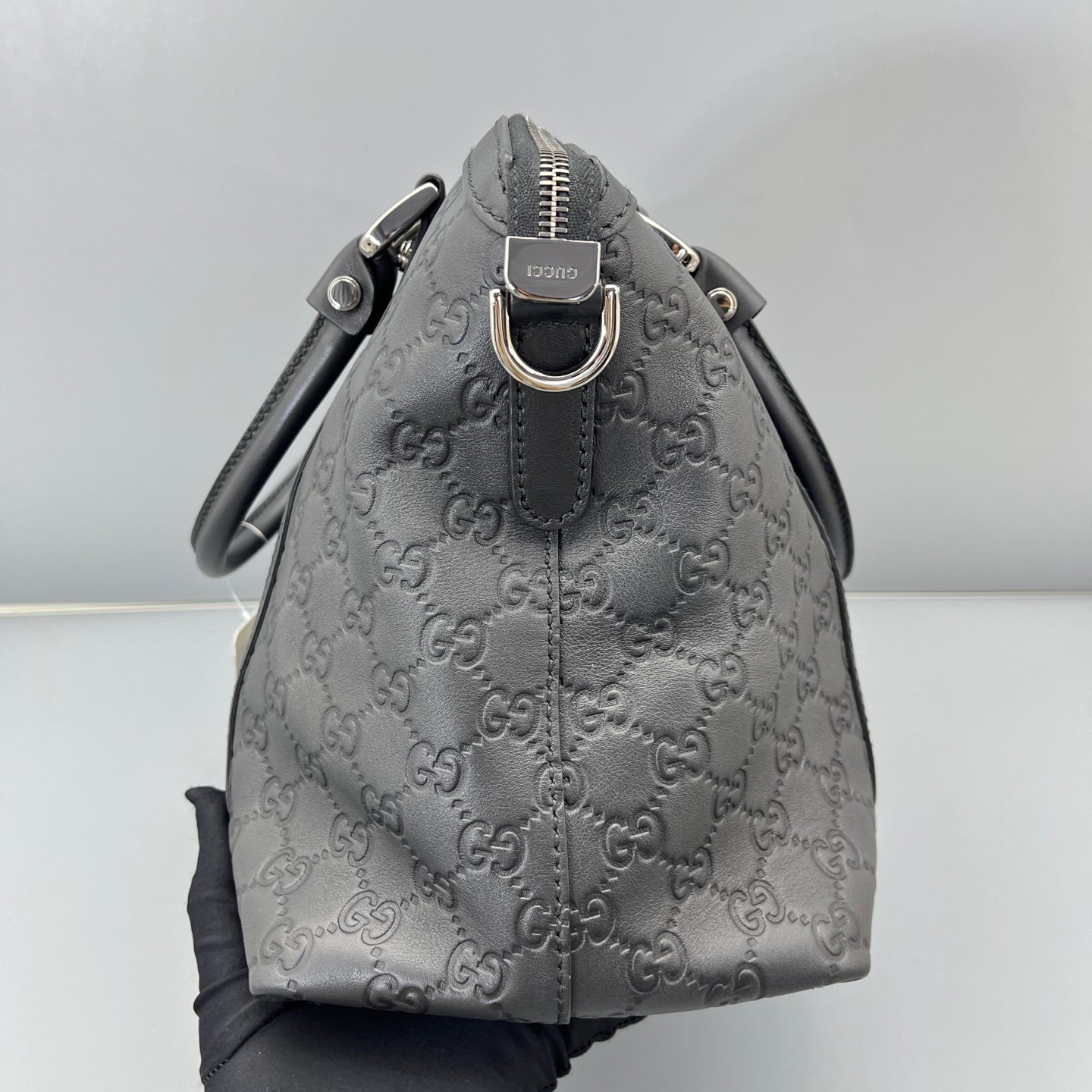 Gucci - Guccissima Top Handle Bag - Leather - Black - (medium)