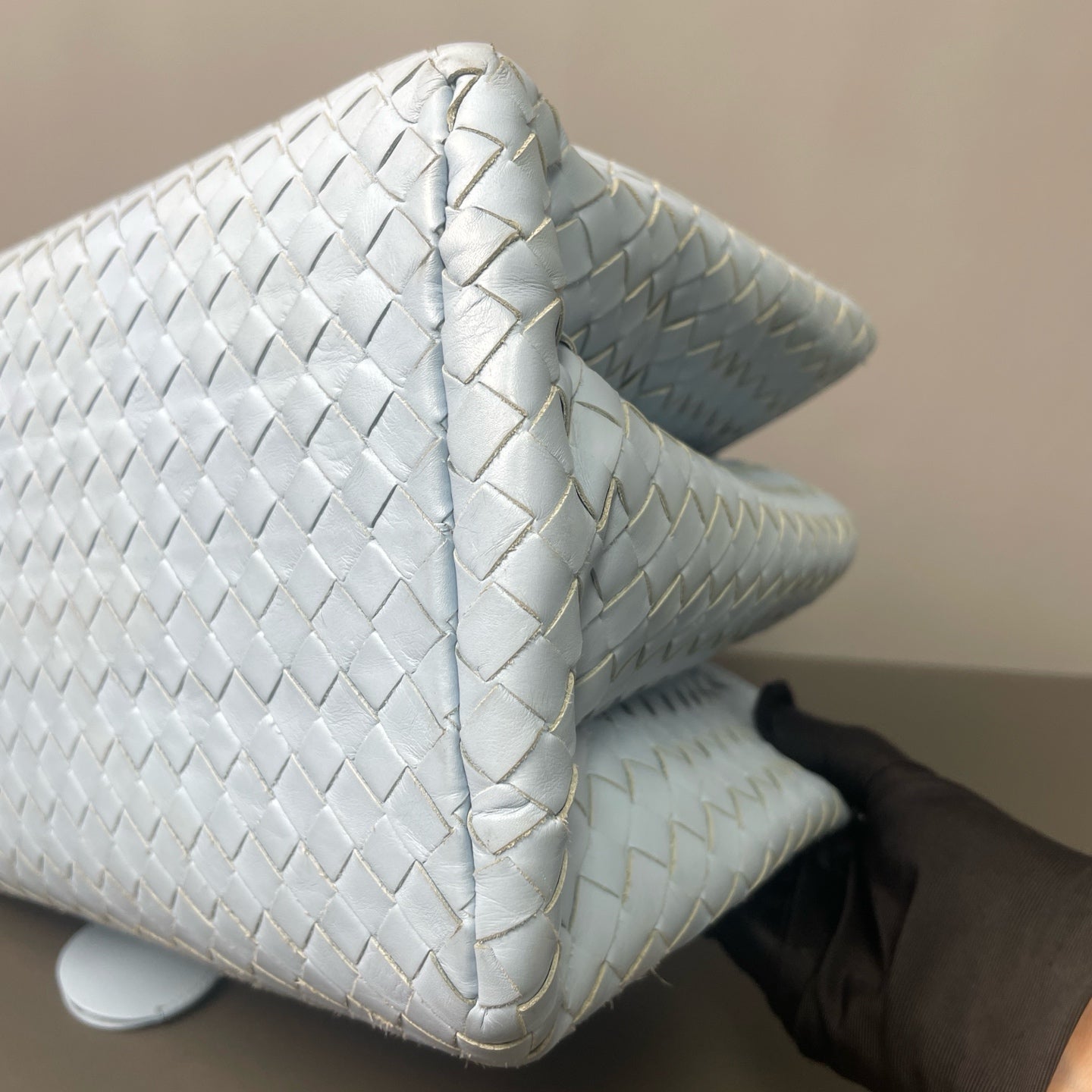 Bottega Veneta - Roman Woven Handbag - Leather - Light Blue - (medium)