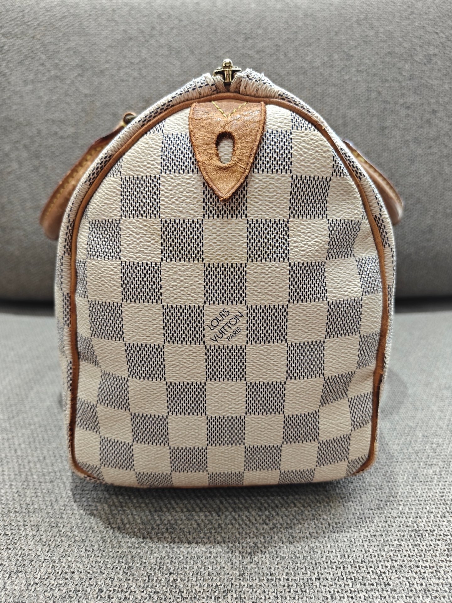 Louis Vuitton - Speedy 25 - Coated canvas with natural cowhide leather trim - White - (Small)