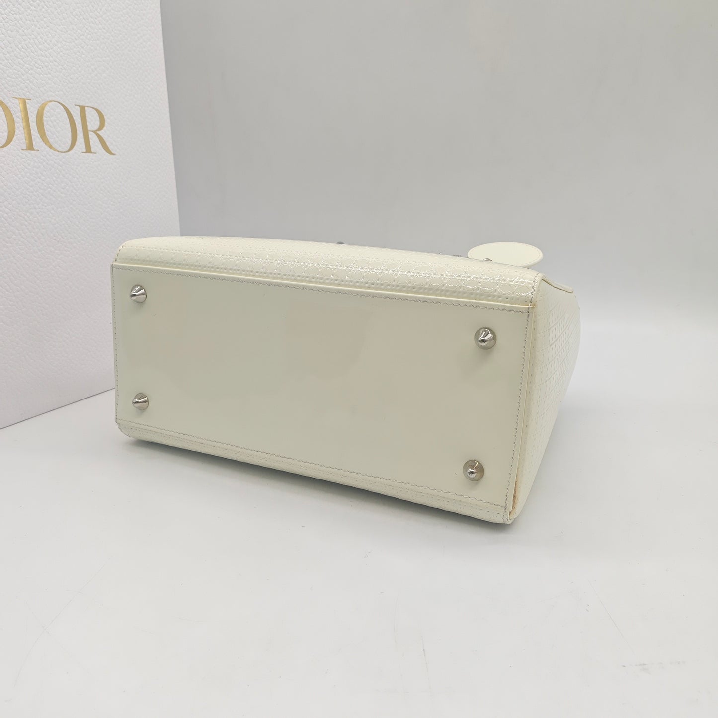 Dior - Lady Dior 5-block - Patent leather - White - (Medium)