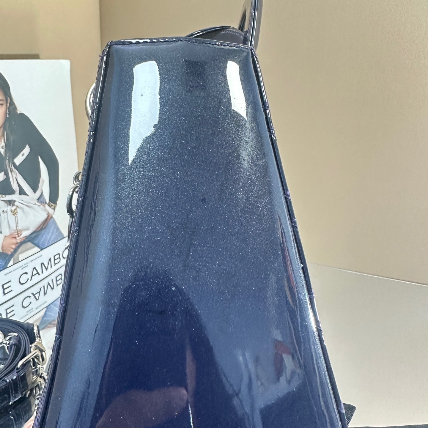 Dior - Lady Dior - Patent leather - Navy - (medium)