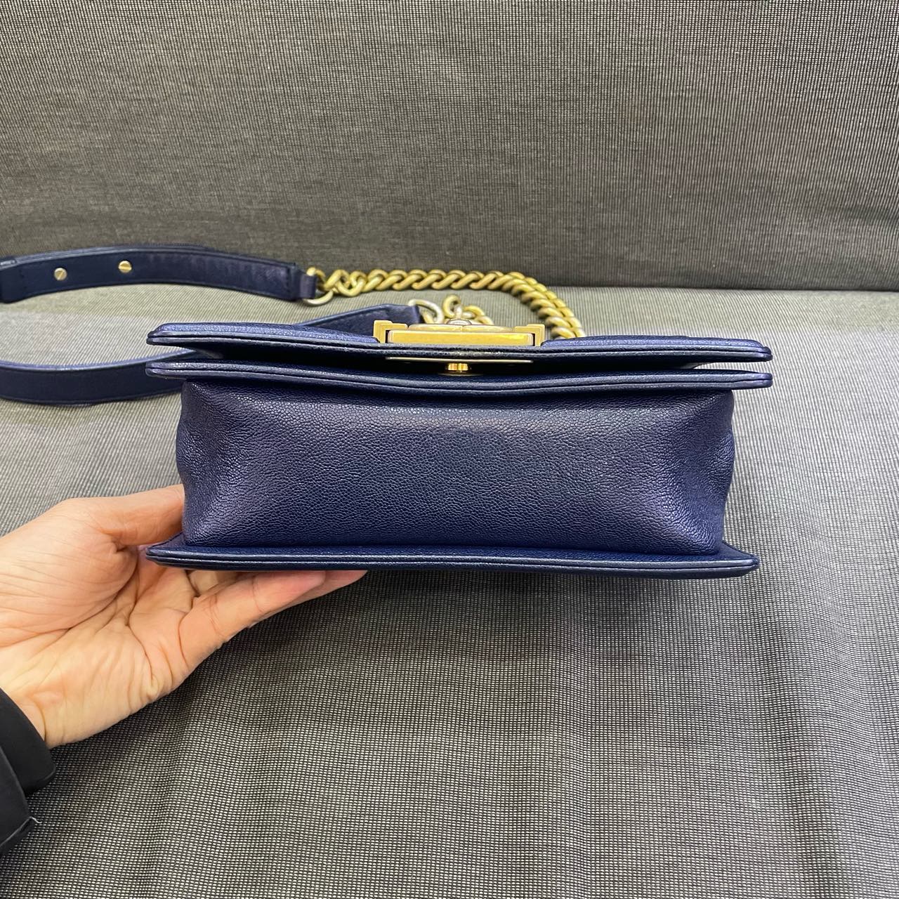 Chanel - Boy Bag Small - Caviar leather - Blue - (small)