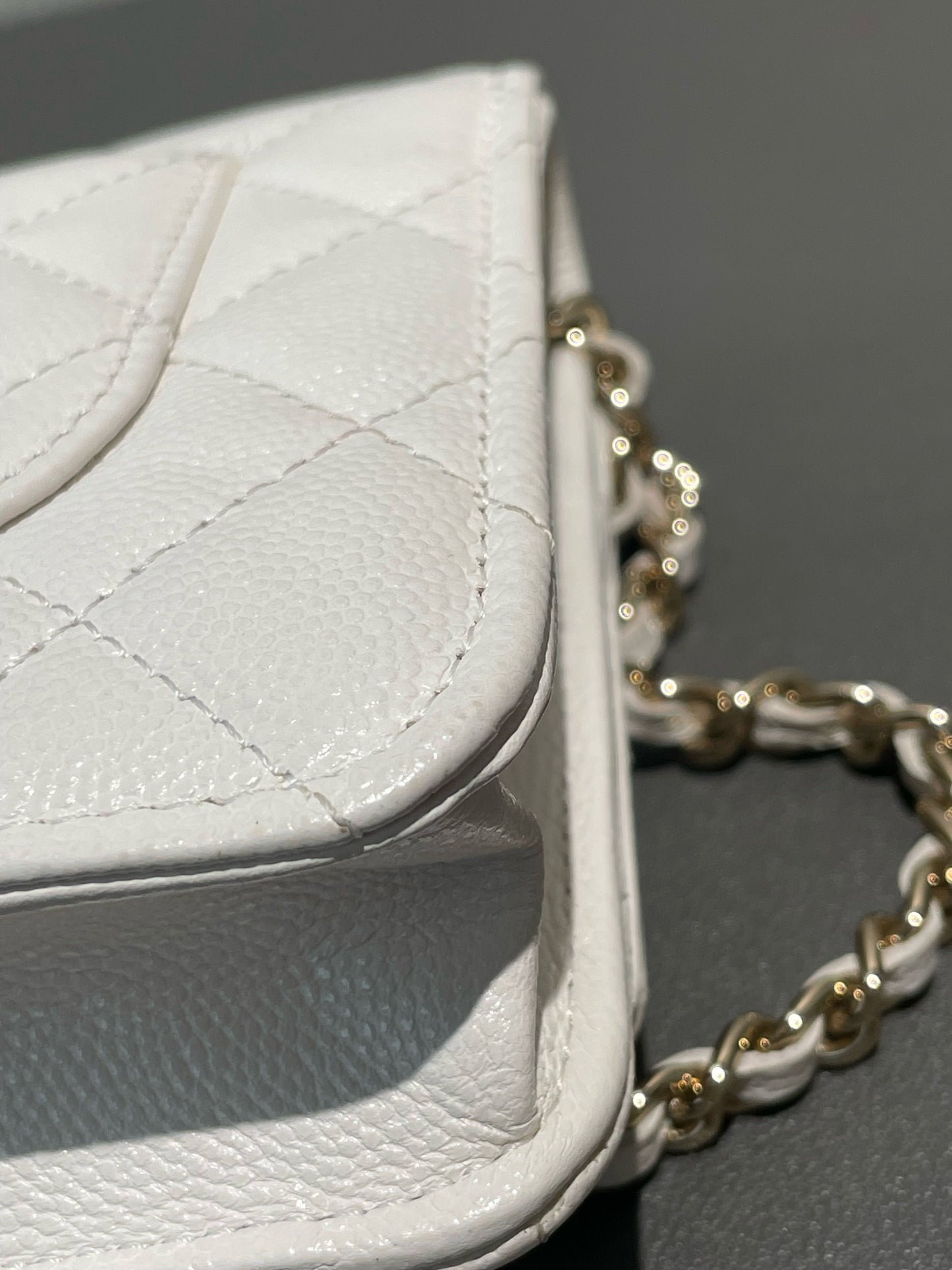 Chanel - Wallet on Chain (WOC) - Leather - White - (small)